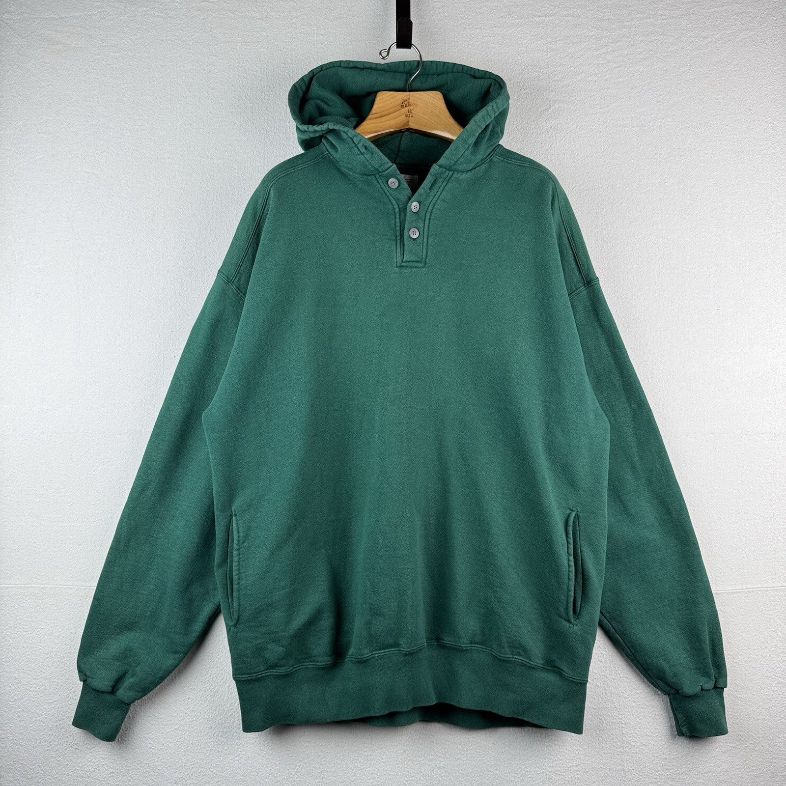 80’s Vtg L.L. Bean Russell Athletic Mens 2XLT Tall Green Split Pocket Hoodie USA