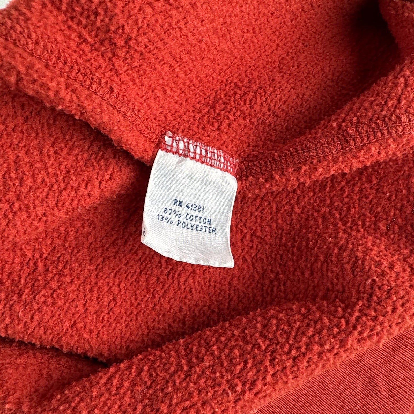 Distressed Polo Ralph Lauren Hoodie Men’s Large USA Polo 67 Coral Red Orange