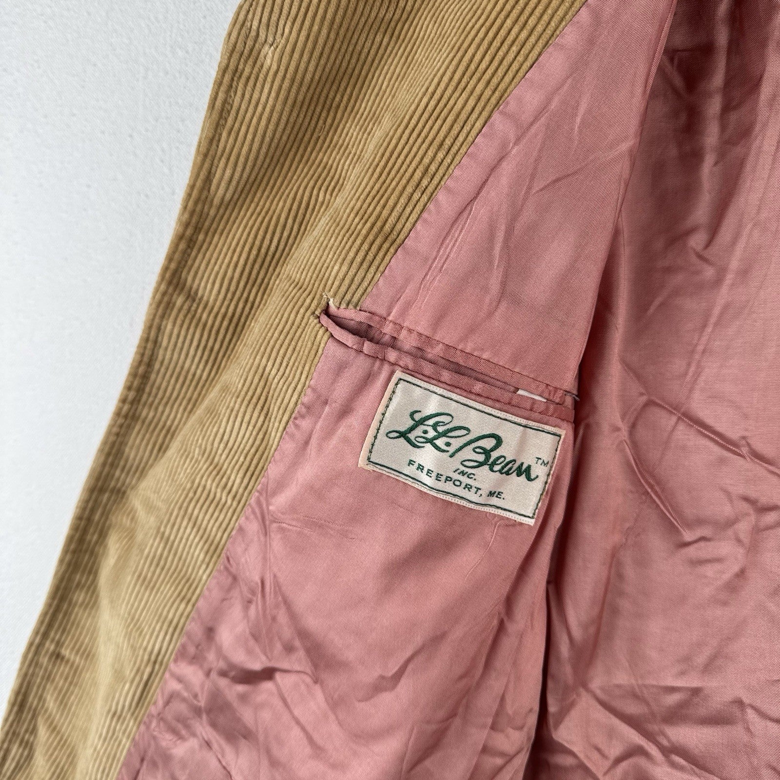 60s/70s Vtg L.L. Bean Camel Corduroy Norfolk Field Jacket Men’s 40 (Fit 38”) USA