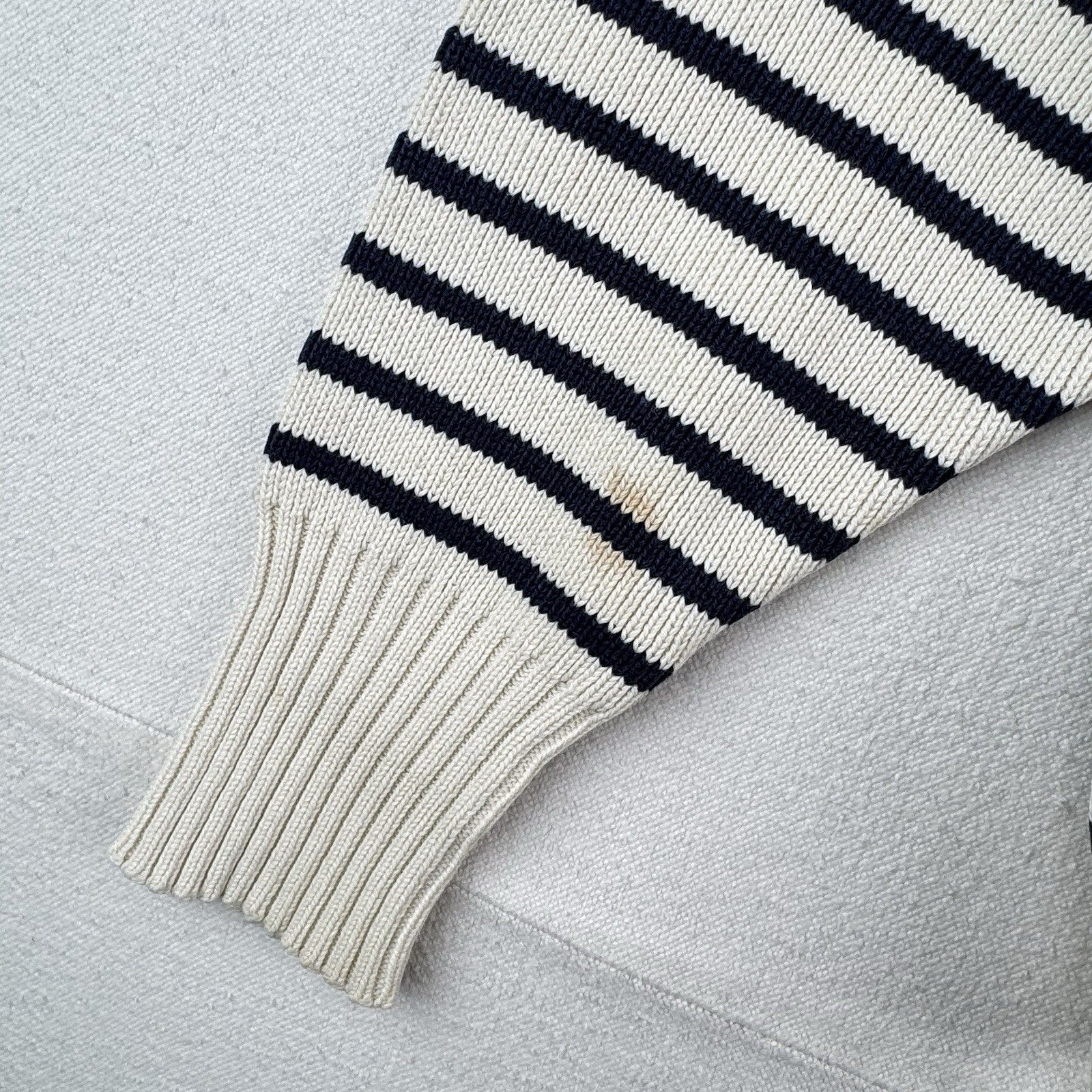 Ralph Lauren Nautical Striped Turtleneck Sweater Navy Blue White Women’s Medium