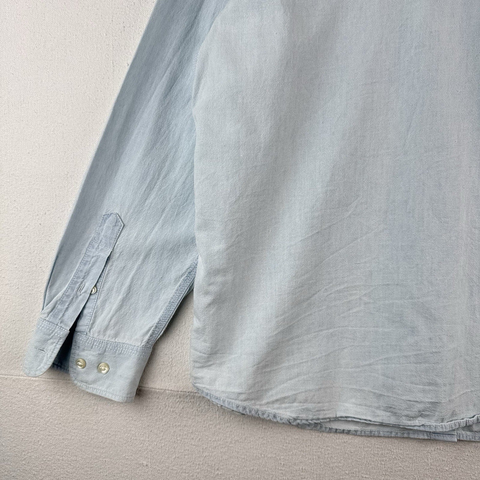 Lauren Ralph Lauren Women's XL Blue Chambray Button Down Shirt 100% Cotton