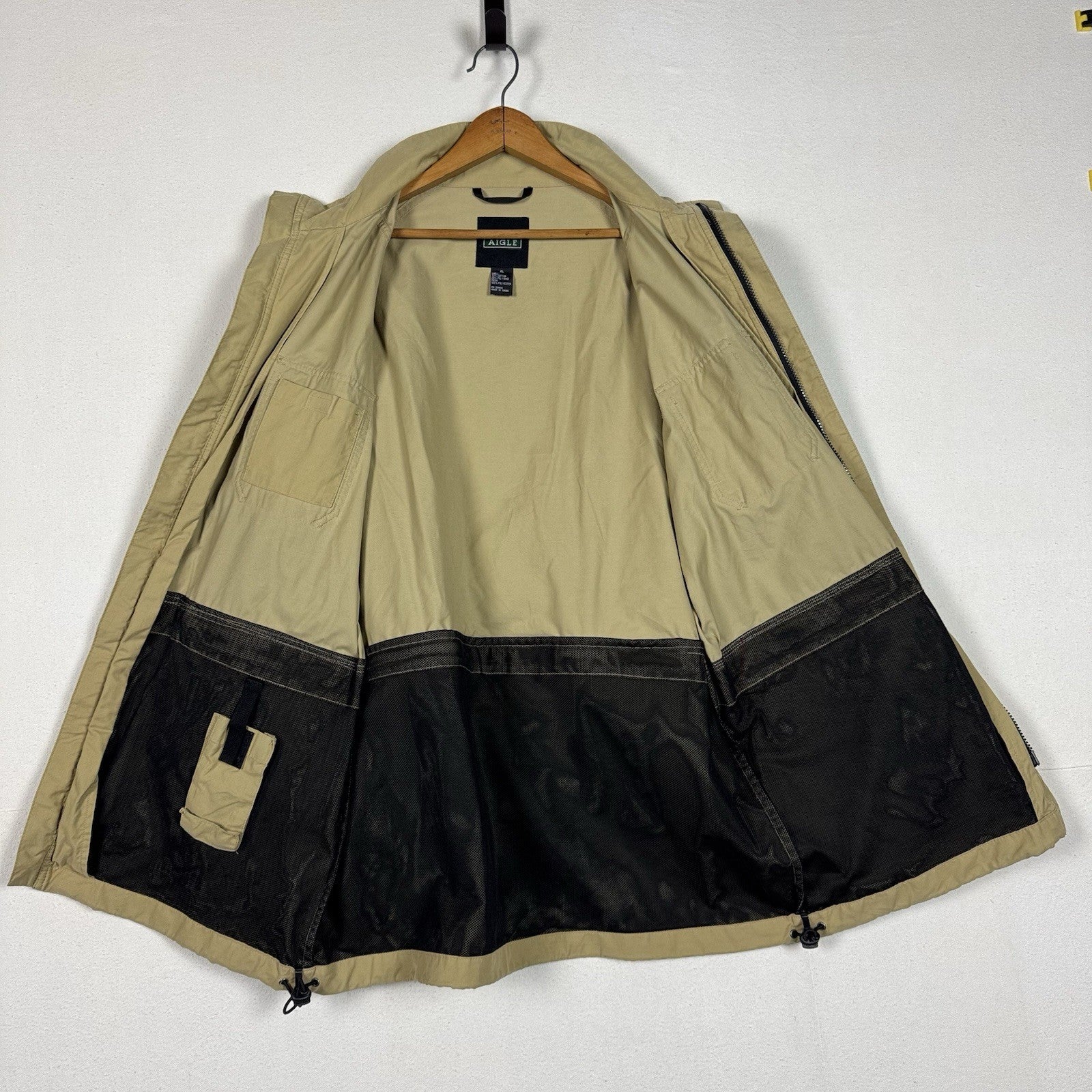 Hunting Camping Safari Men’s XL Convertible Guide Jacket Vest Khaki Waterproof