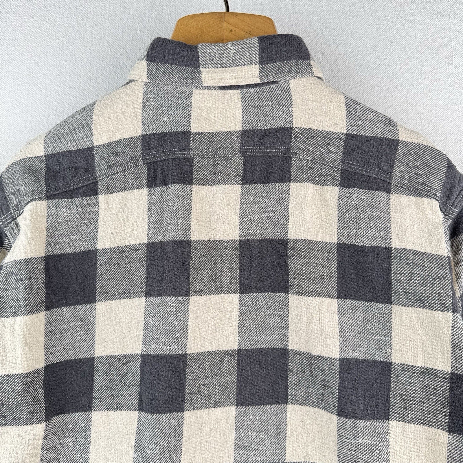Polo Ralph Lauren Flannel Work Shirt Mens Large Gray Buffalo Check Twill Utility