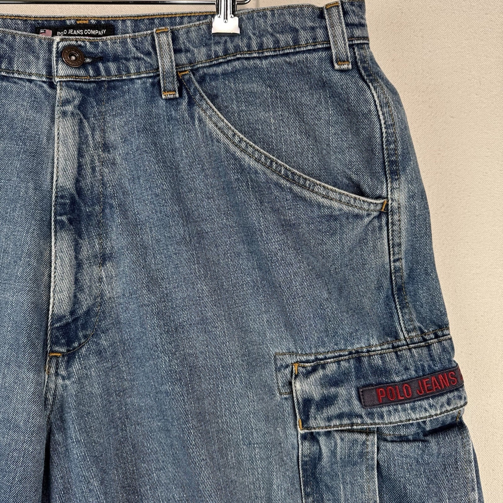 Ralph Lauren Polo Jeans Military RL2 Freighter Shorts Men’s 38x13 Blue Denim