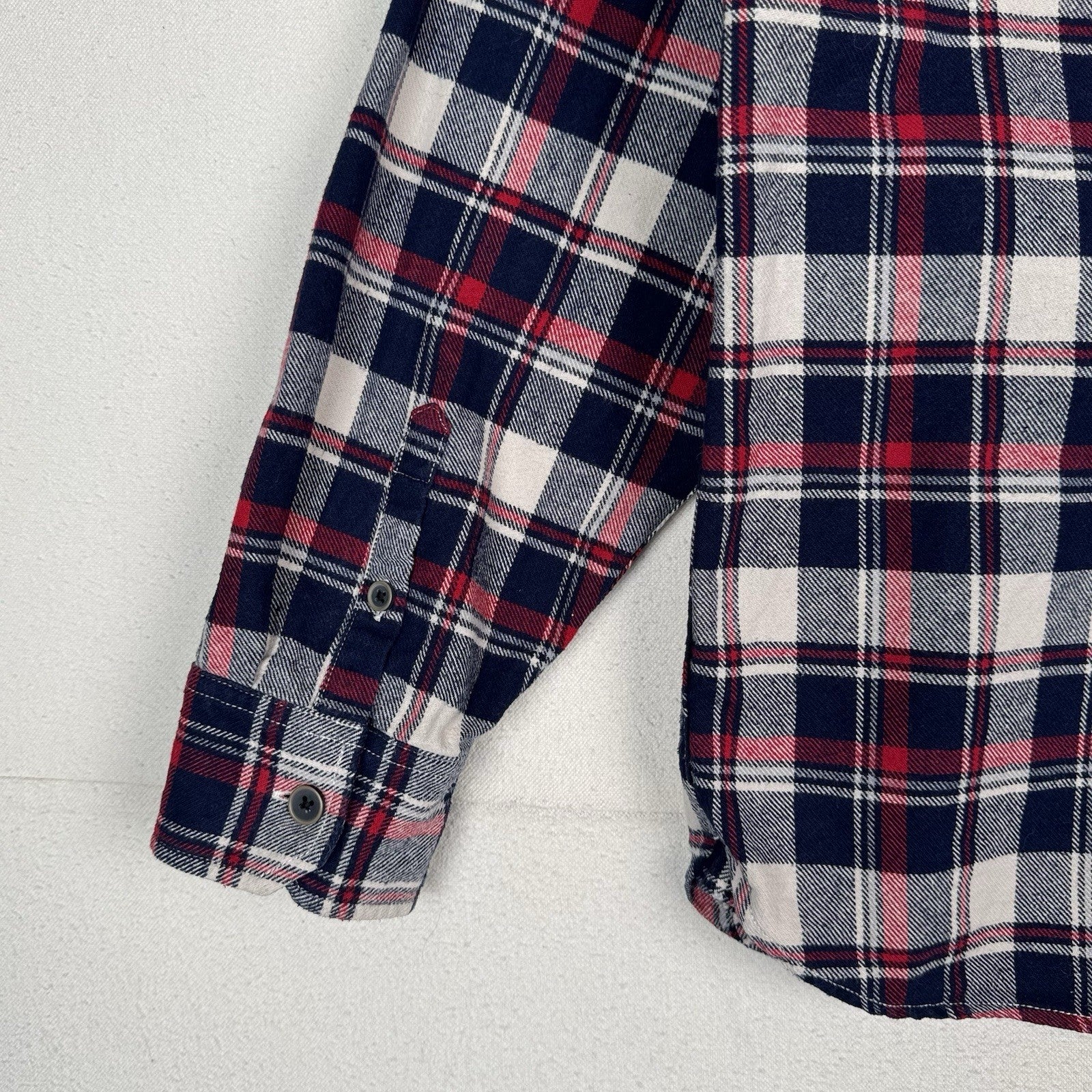 Jachs Men’s Large L Red White Blue Heritage Thick Material Flannel Button Up