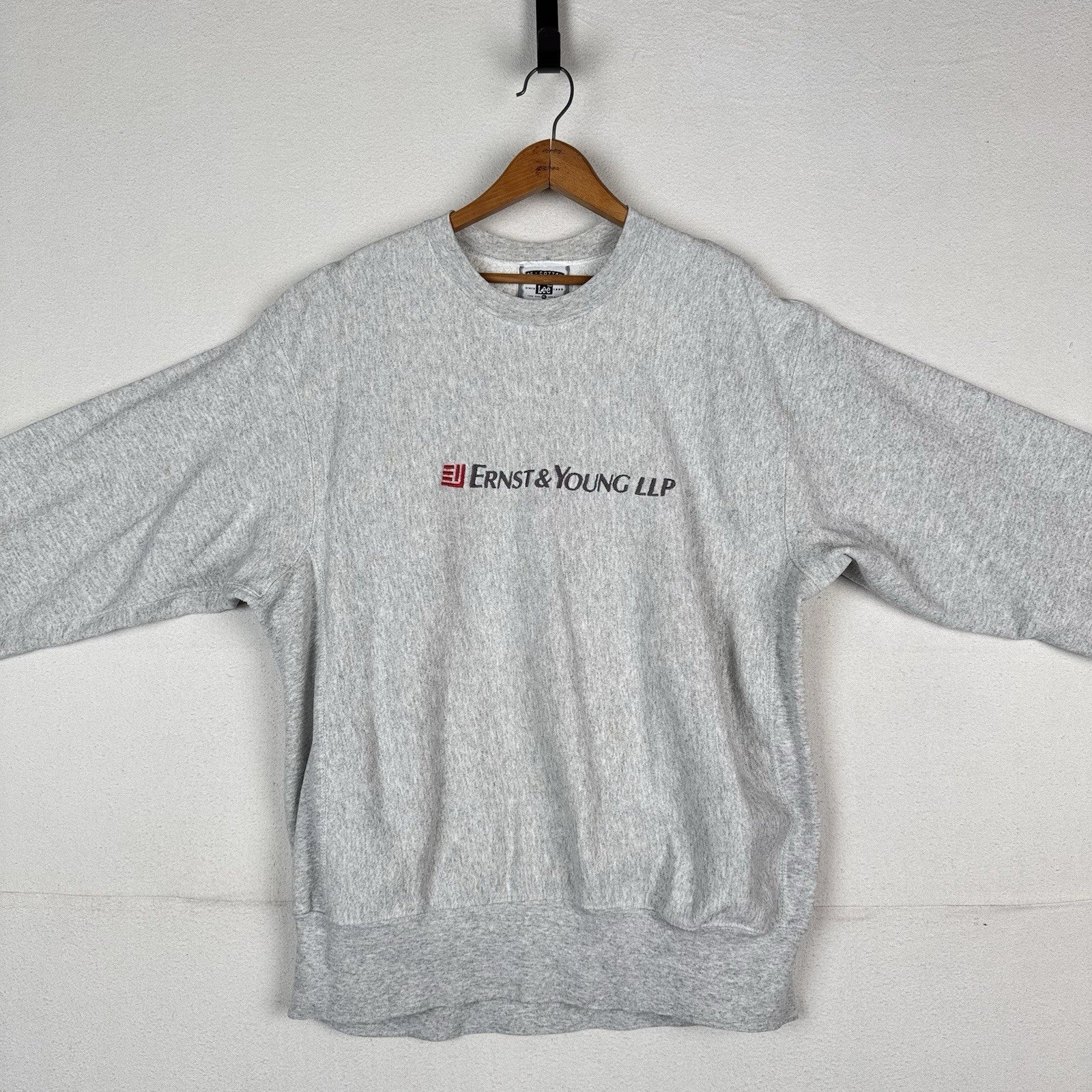Vtg 90s Ernst & Young LLP Cross Grain Lee Heavyweight Sweatshirt XL Made In USA