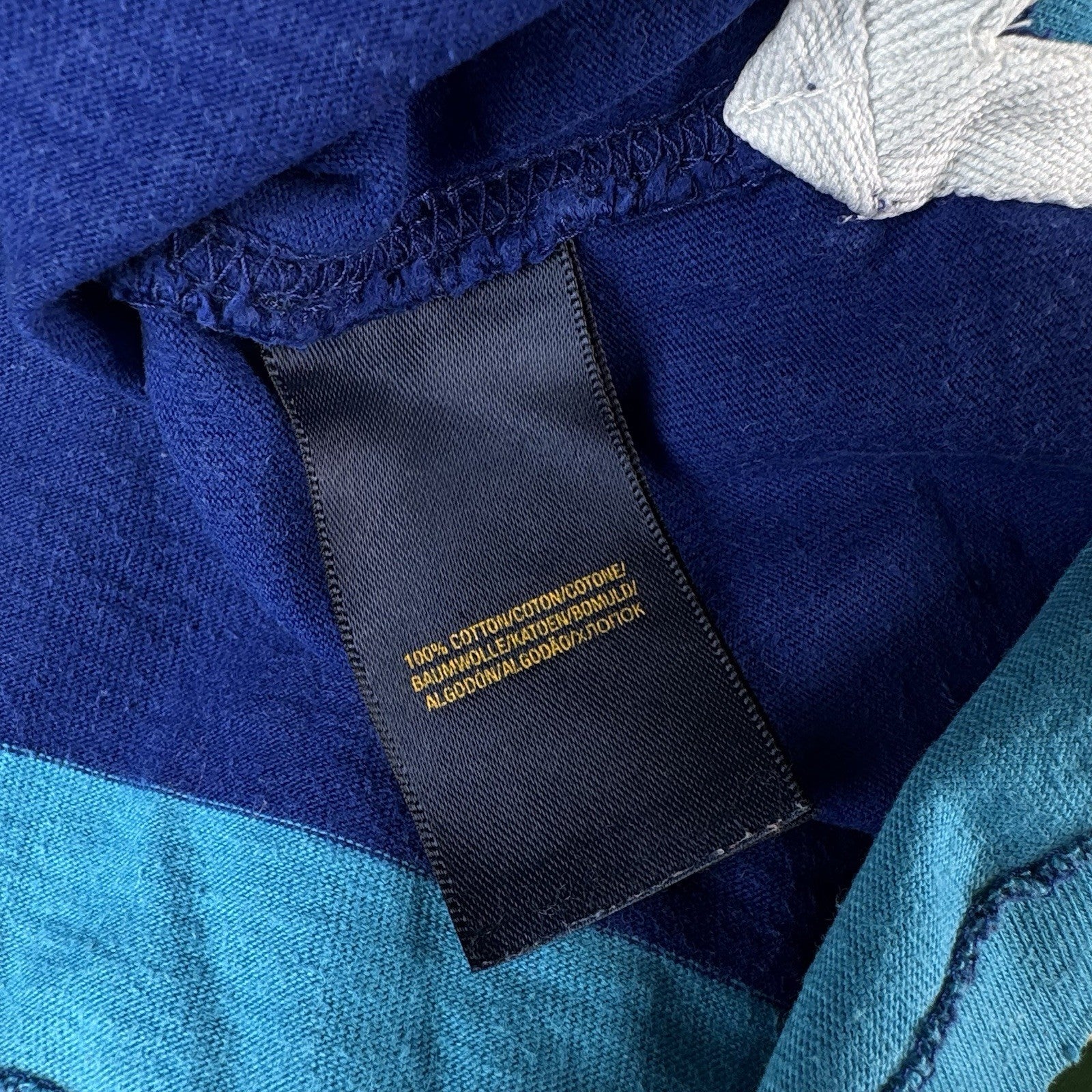 Polo Ralph Lauren Kids Blue Striped Rugby Size M 10-12