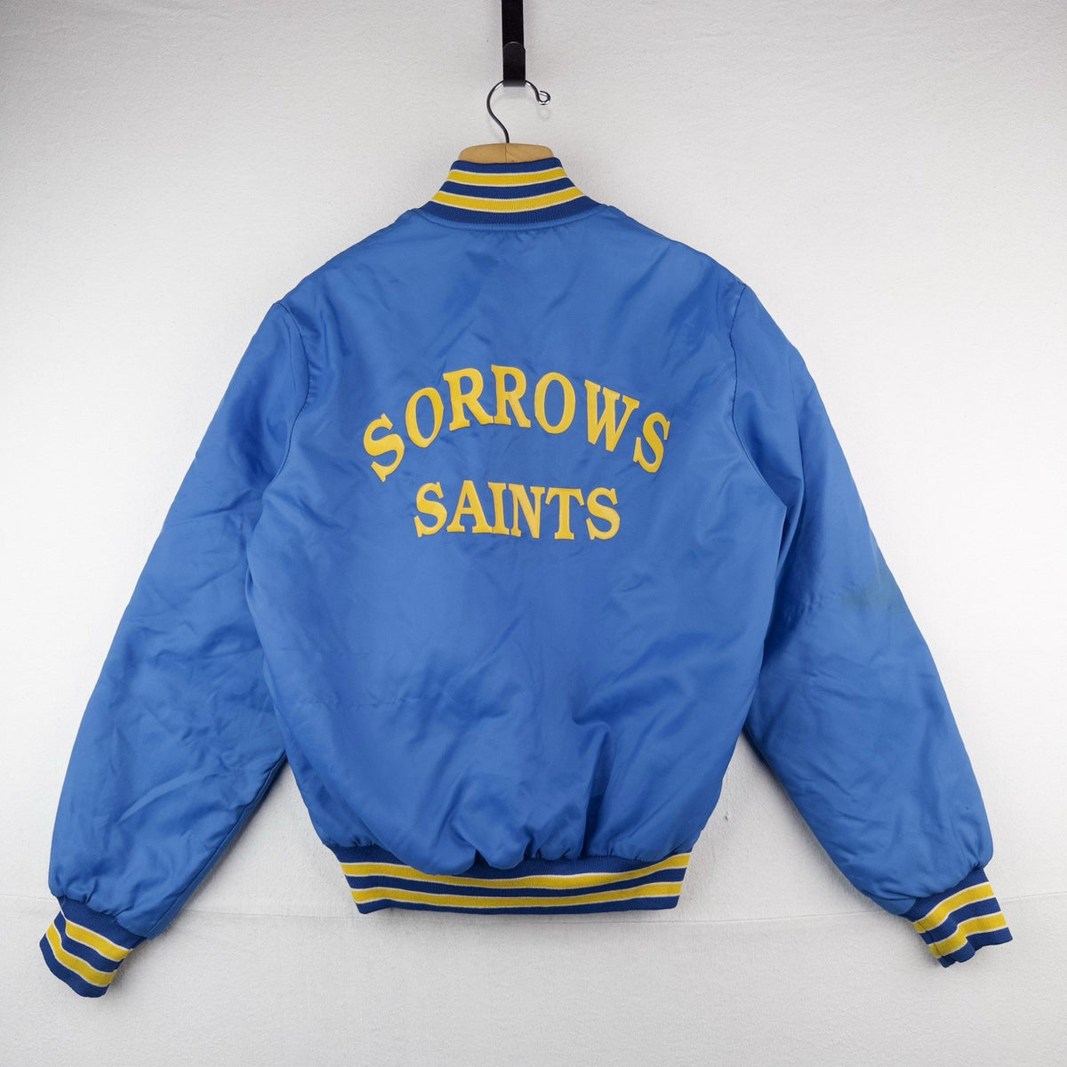 80’s Vtg Holloway Quarterzip Pullover Jacket Mens M Blue Our Lady Sorrows Saints