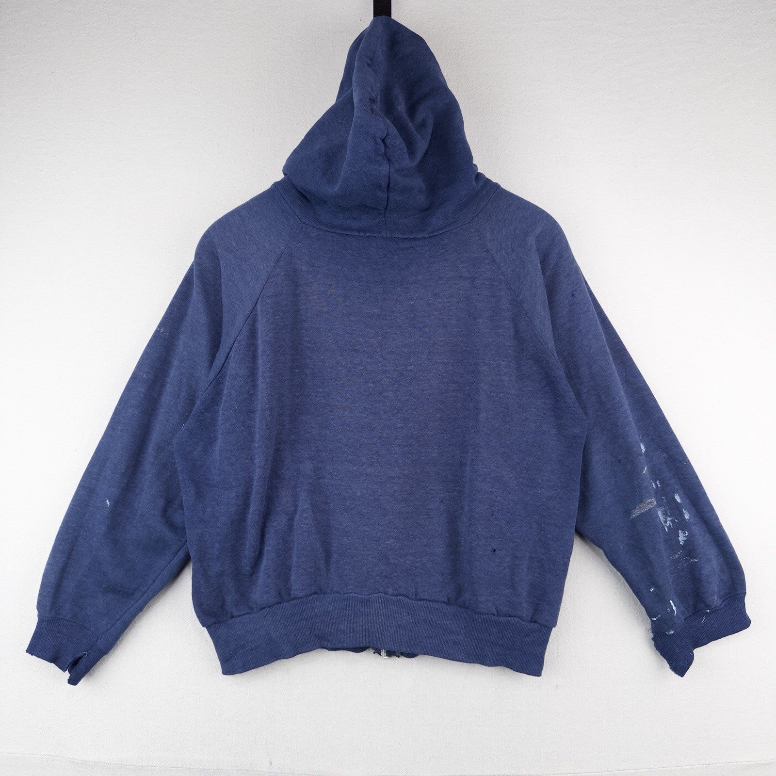70’s Vtg Gross Galesburg Blue Zip Up Hoodie S Sweatshirt Made USA Carhartt *Read