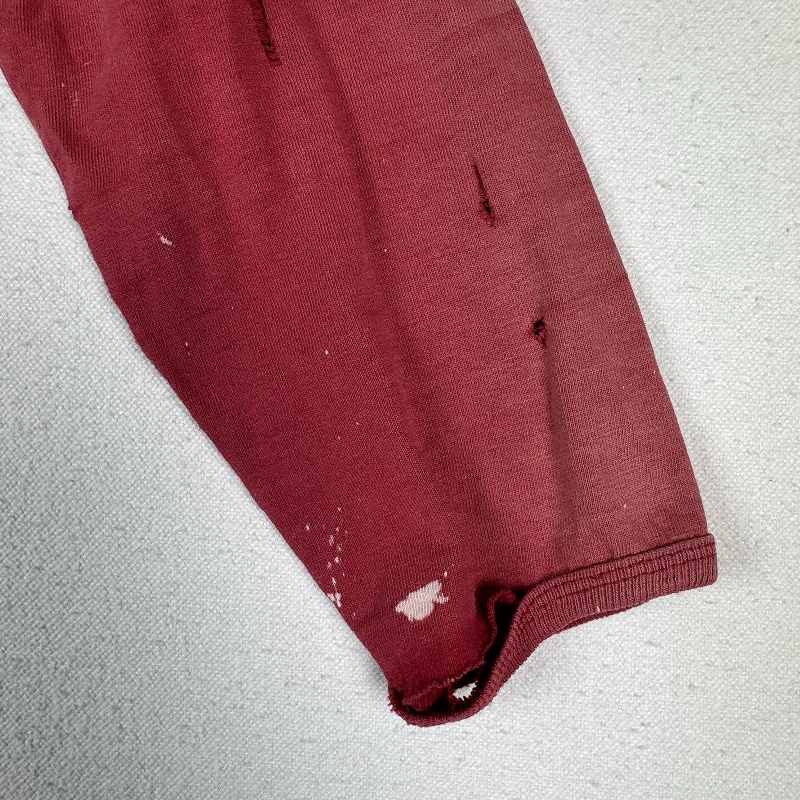 True Vintage 50s Kids Small Faded Distressed Red Henley Shirt Made In USA