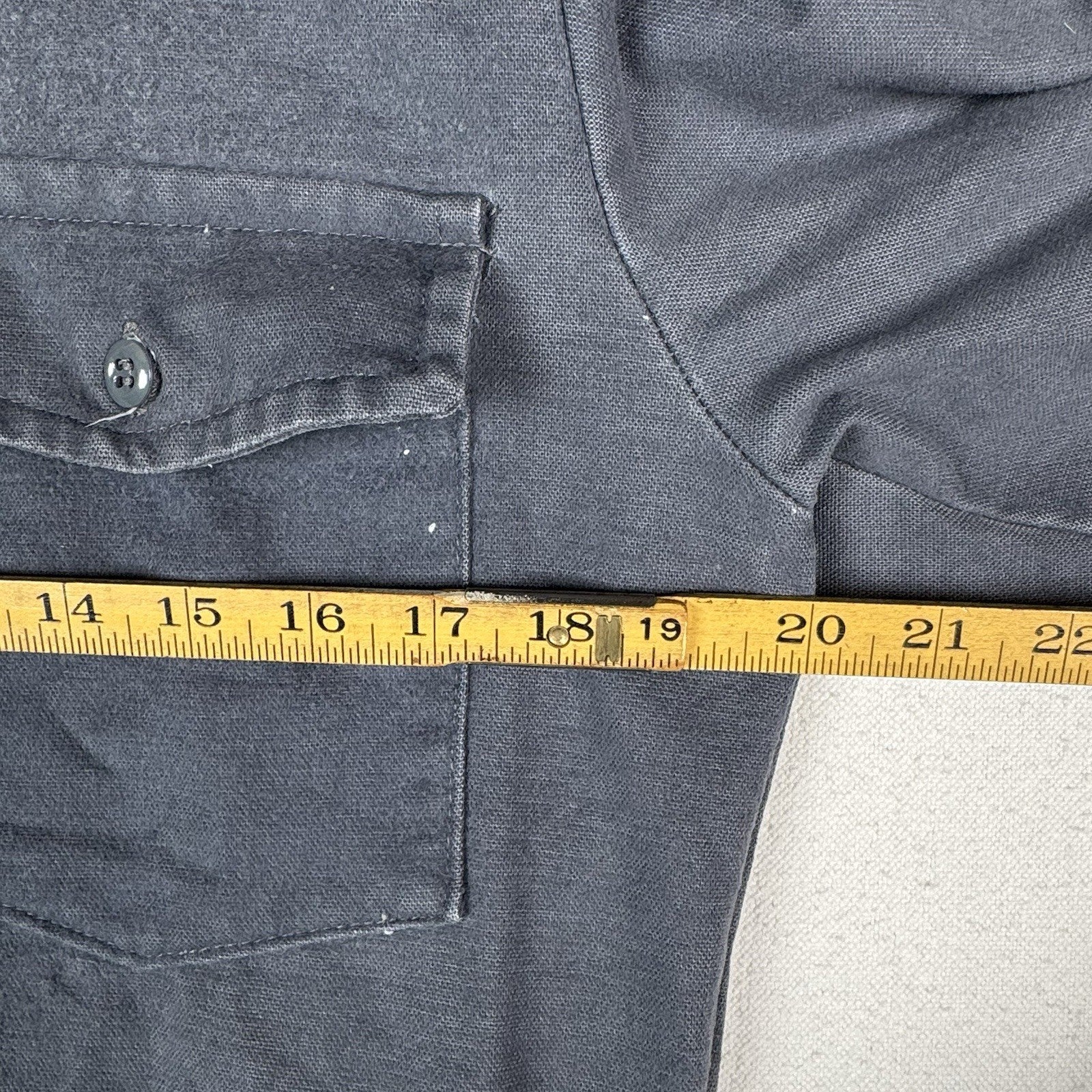 50s 60s True Vintage Ideal Gray Flannel Work Shirt Made In USA Small *Read