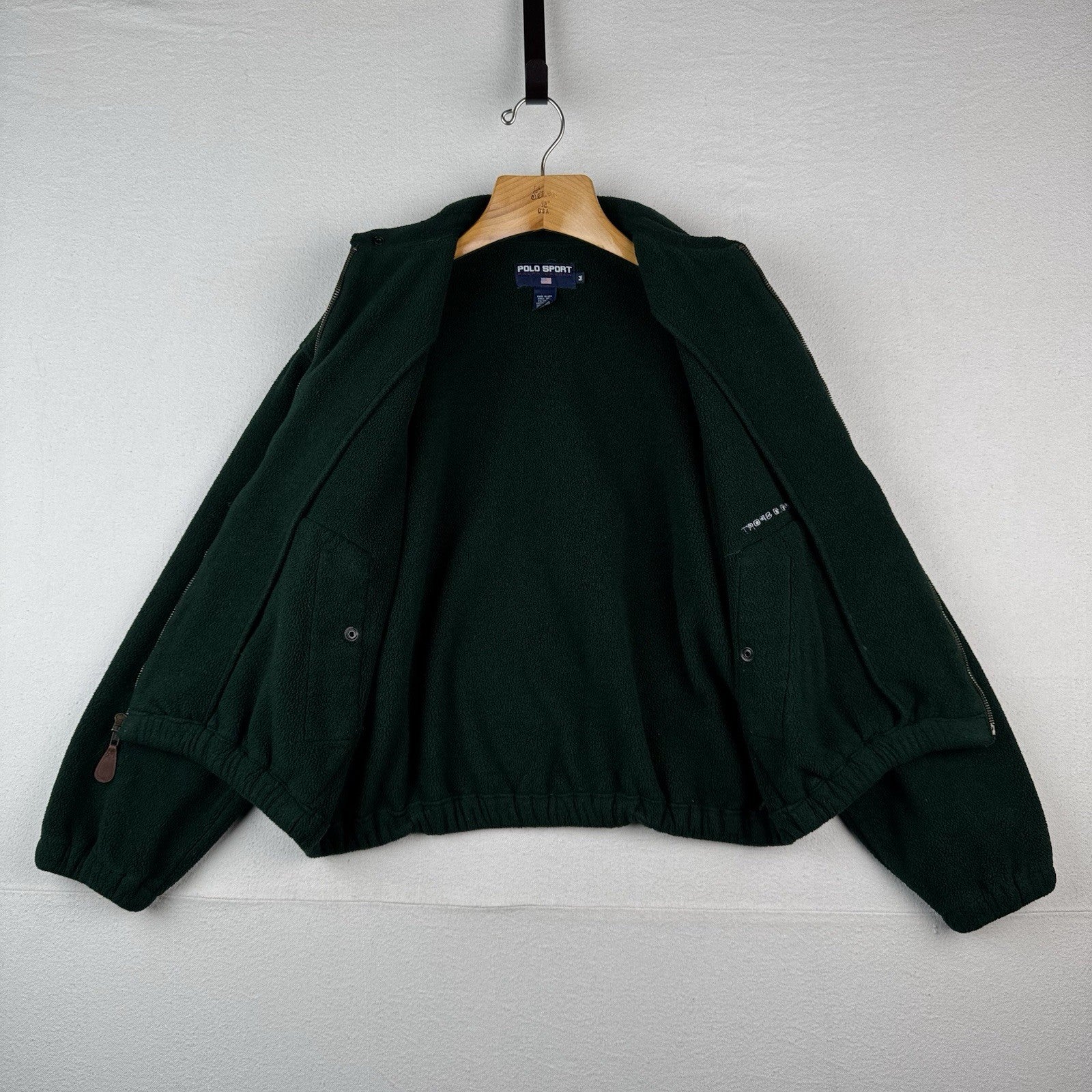 90’s Vintage Ralph Lauren Polo Sport Men’s M Green Fleece Harrington Jacket USA