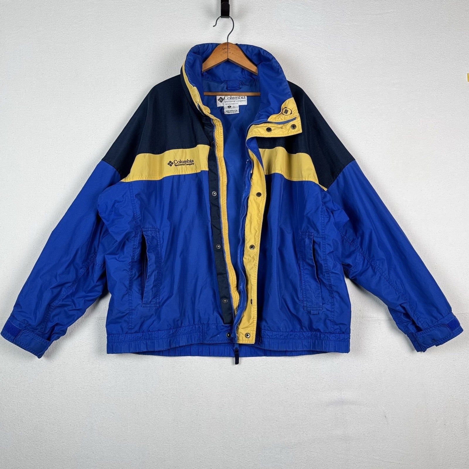 Columbia Bugaboo Jacket Men Size XL Full Zip Blue Yellow - Outer Shell Only