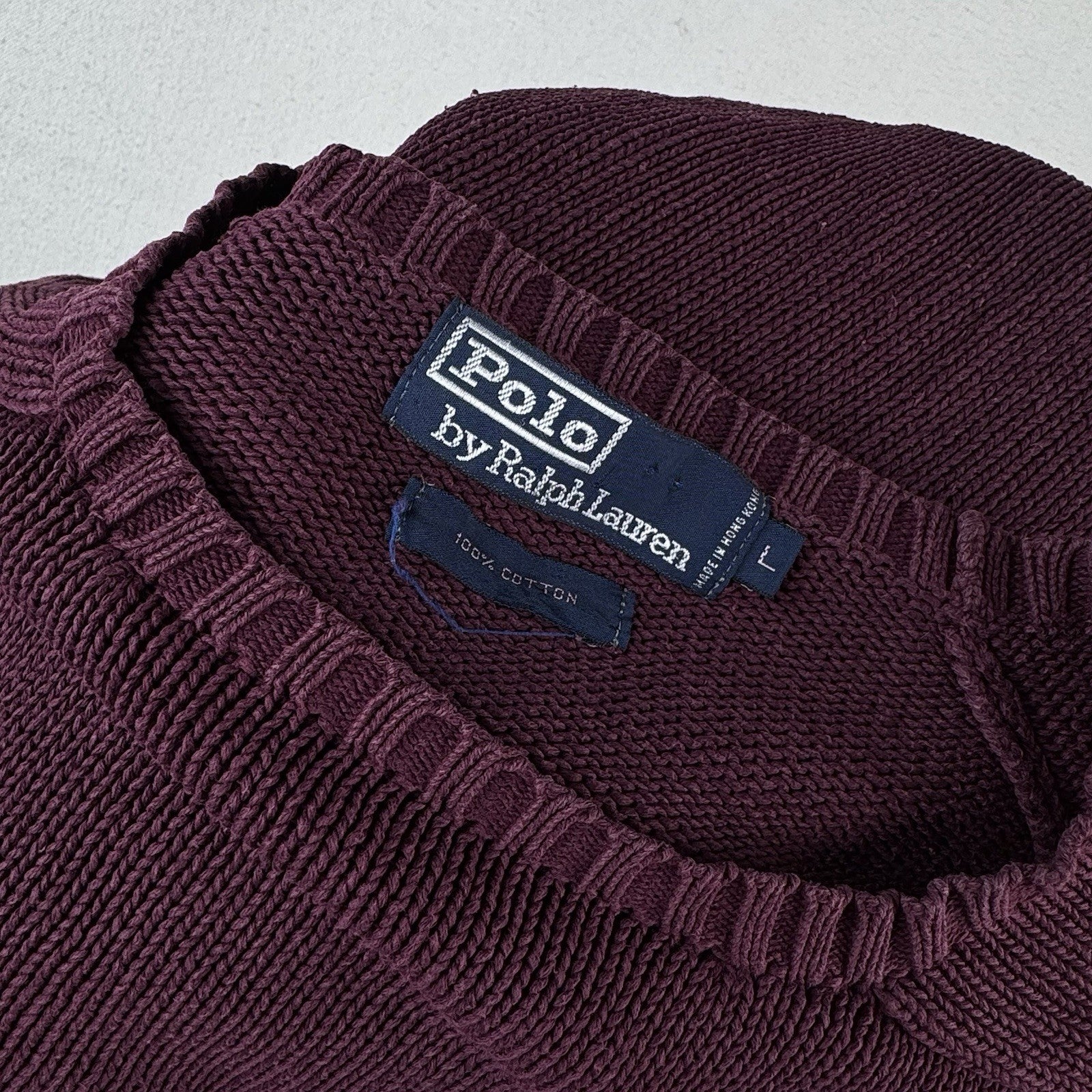 90’s Vintage Polo Ralph Lauren Sweater Men’s XL Eggplant Purple Cotton