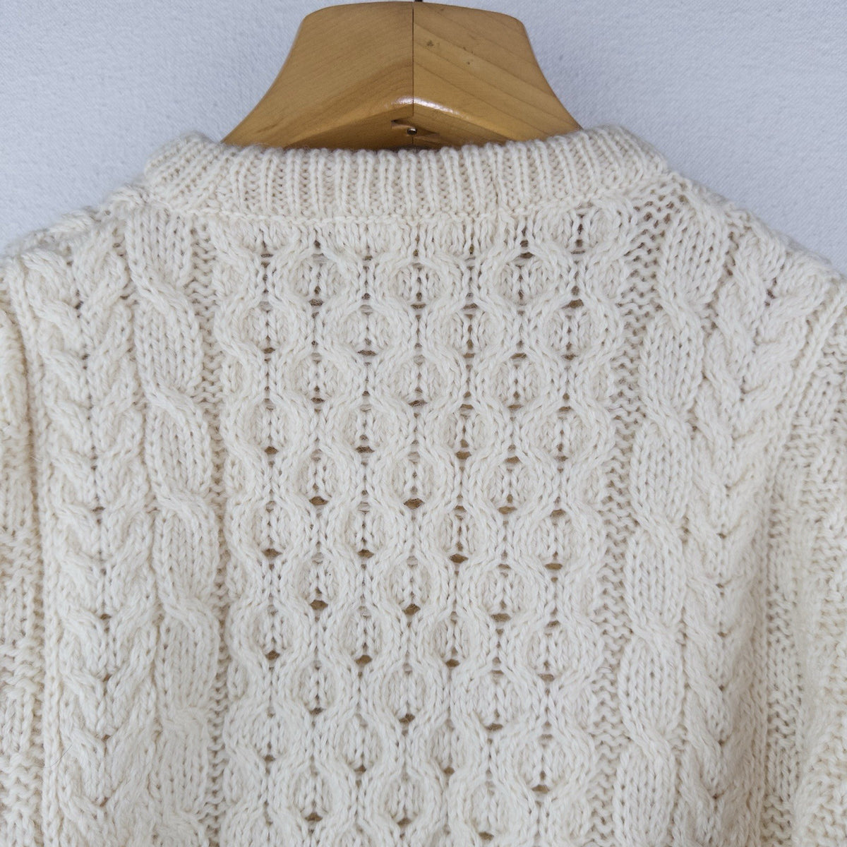 80’s Vtg Tivoli Aran Childs 8/10 Wool Sweater Chunky Cable Knit Fisherman Cream