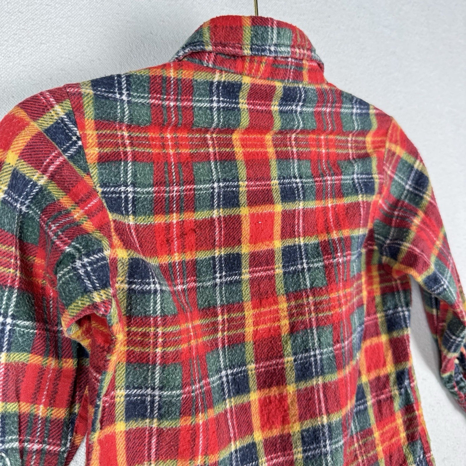 Vintage 60’s 70’s Kmart Kids Flannel Old Navy Cargo Pants Set Red Blue Green 4T