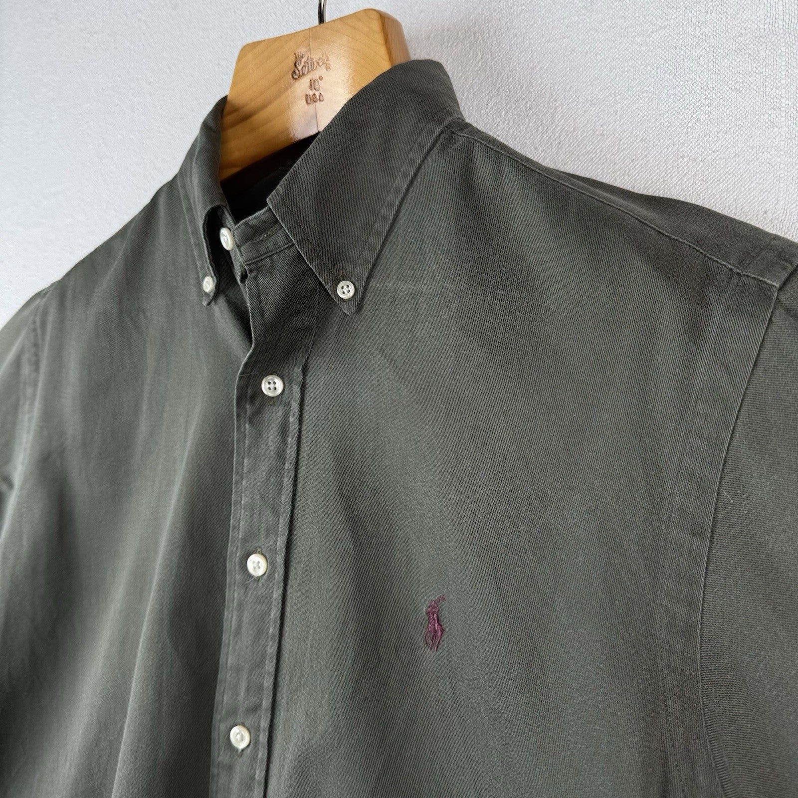Vintage Ralph Lauren Men’s Medium Green Short Sleeve Button Down Shirt