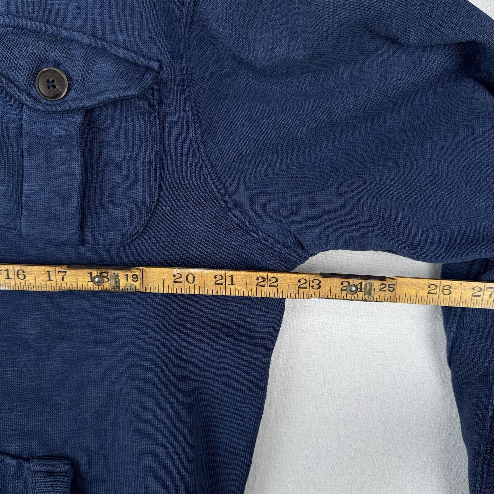 90’s Vtg Polo Ralph Lauren Shawl Collar Indigo Cardigan Cotton L Thermal Lining