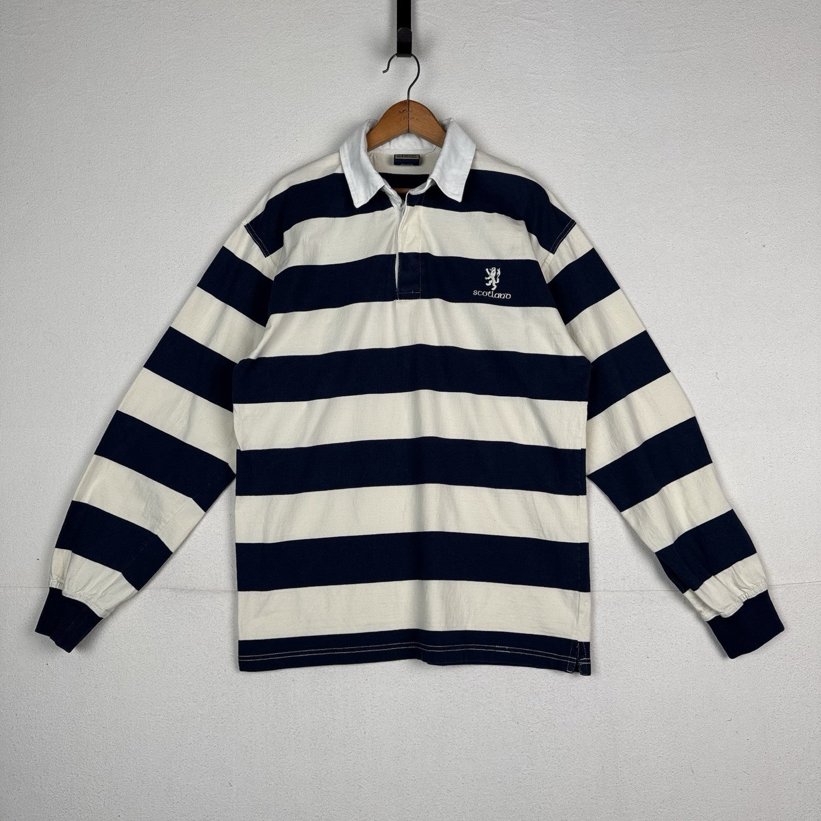 Vintage Scottish Experience Polo Shirt Mens XXL Gray Blue Rugby Royal Mile