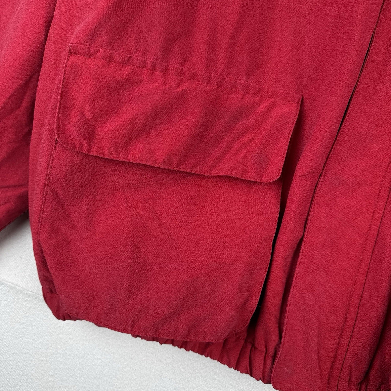90’s Vtg Polo Ralph Lauren Jacket Men’s L Red A-2 Bomber Fleece Stowaway Hood