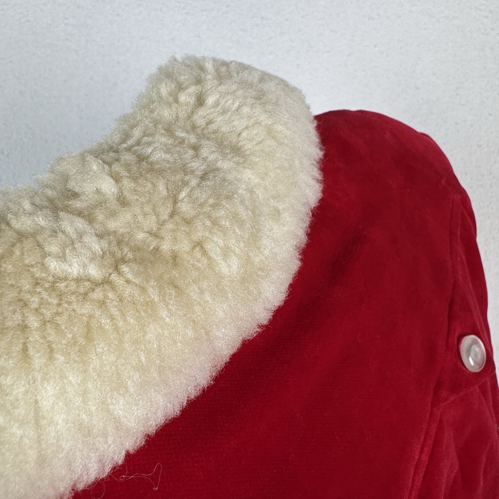 Vintage 60’s 70’s Red Velvet Swing Coat Fur Collar Made In Canada 3T Toddler