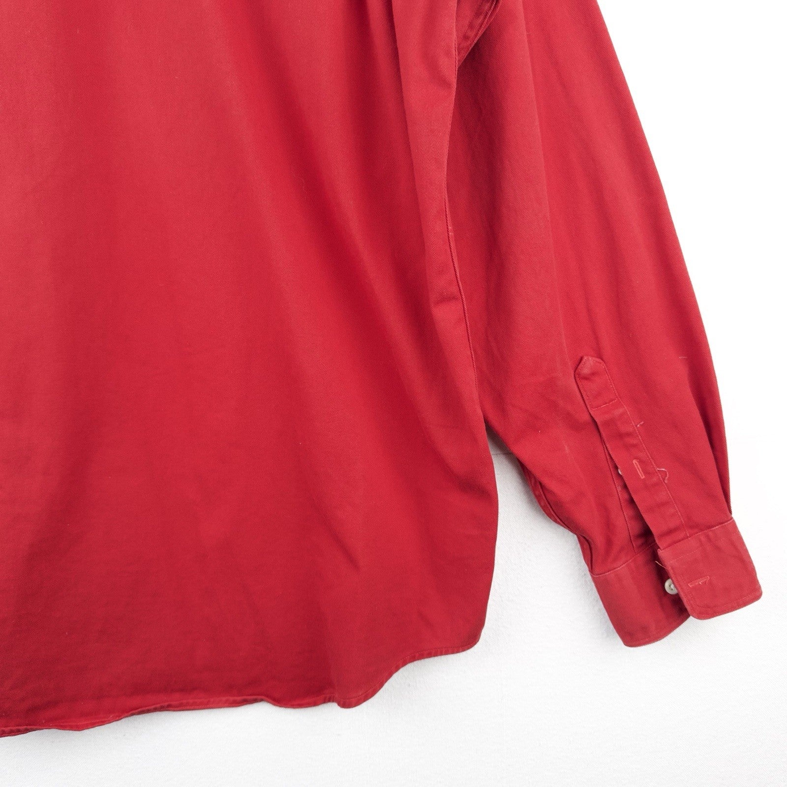 90’s Vtg J.Crew Oarsman Button Down Shirt Men’s XL Red Twill Long Sleeve USA