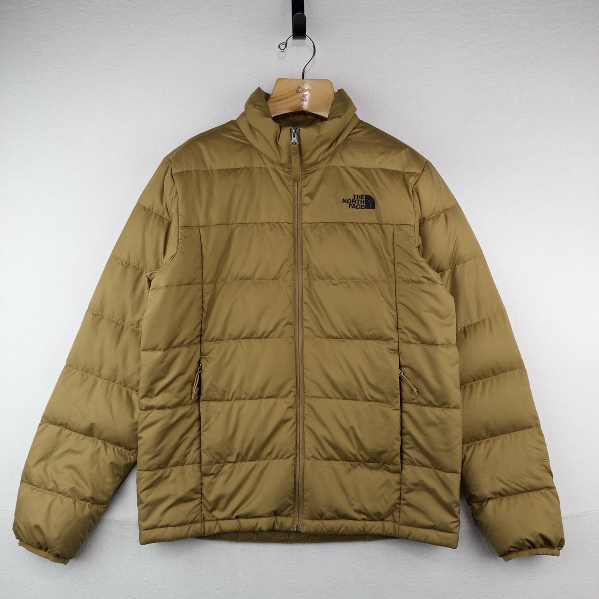 The North Face 550 Fill Goose Down Puffer Jacket Coat Men’s M Alpz Khaki Gold