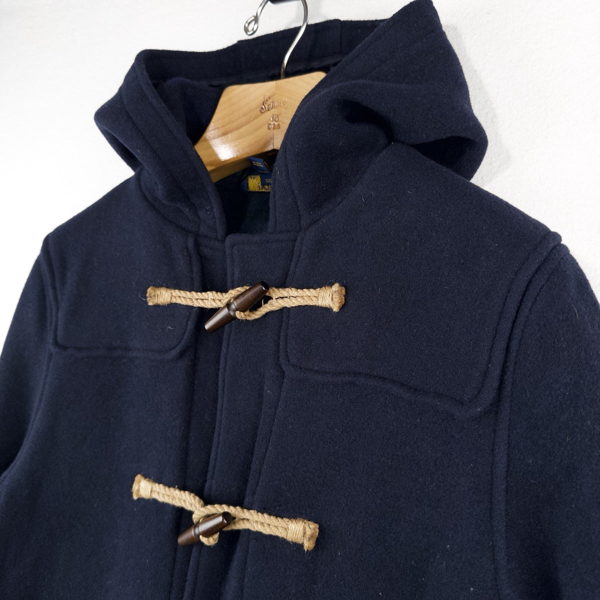 Polo Ralph Lauren Toggle Duffle Hooded Wool Peacoat Navy Blue Youth XL 18-20