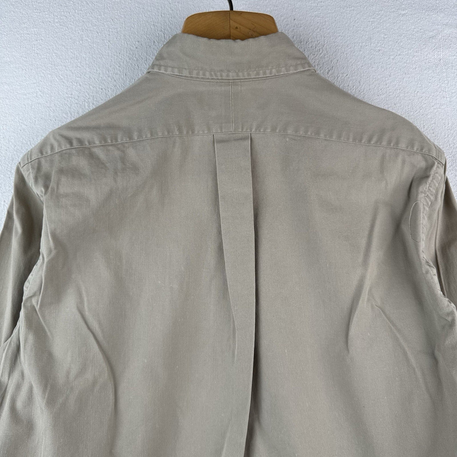 Vintage Polo Ralph Lauren Button Down Shirt Men's Small Large Khaki 100% Cotton