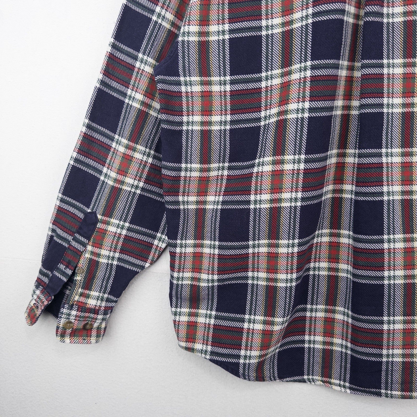 90’s Vtg Eddie Bauer Heavy Plaid Flannel Long Sleeve Button Up Shirt Mens L