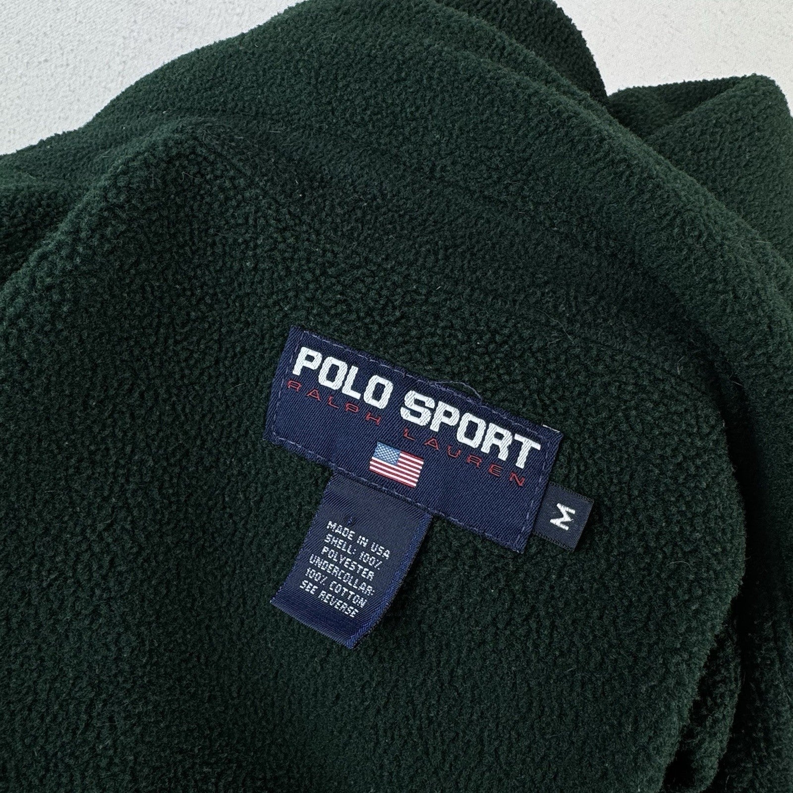 90’s Vintage Ralph Lauren Polo Sport Men’s M Green Fleece Harrington Jacket USA