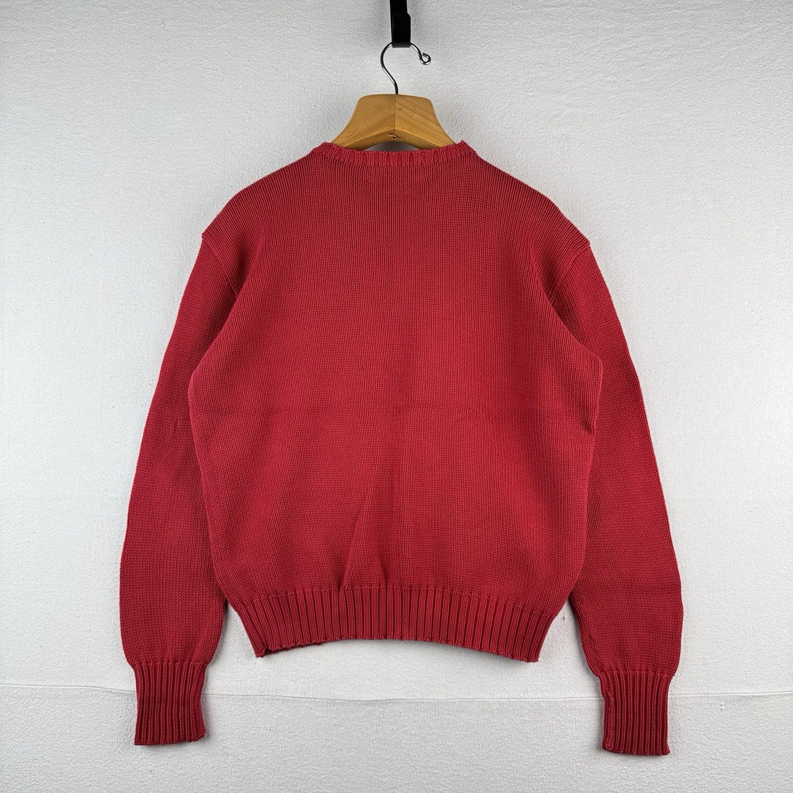Vintage Ralph Lauren Polo Sport Men’s L 100% Cotton Crewneck Sweater Red