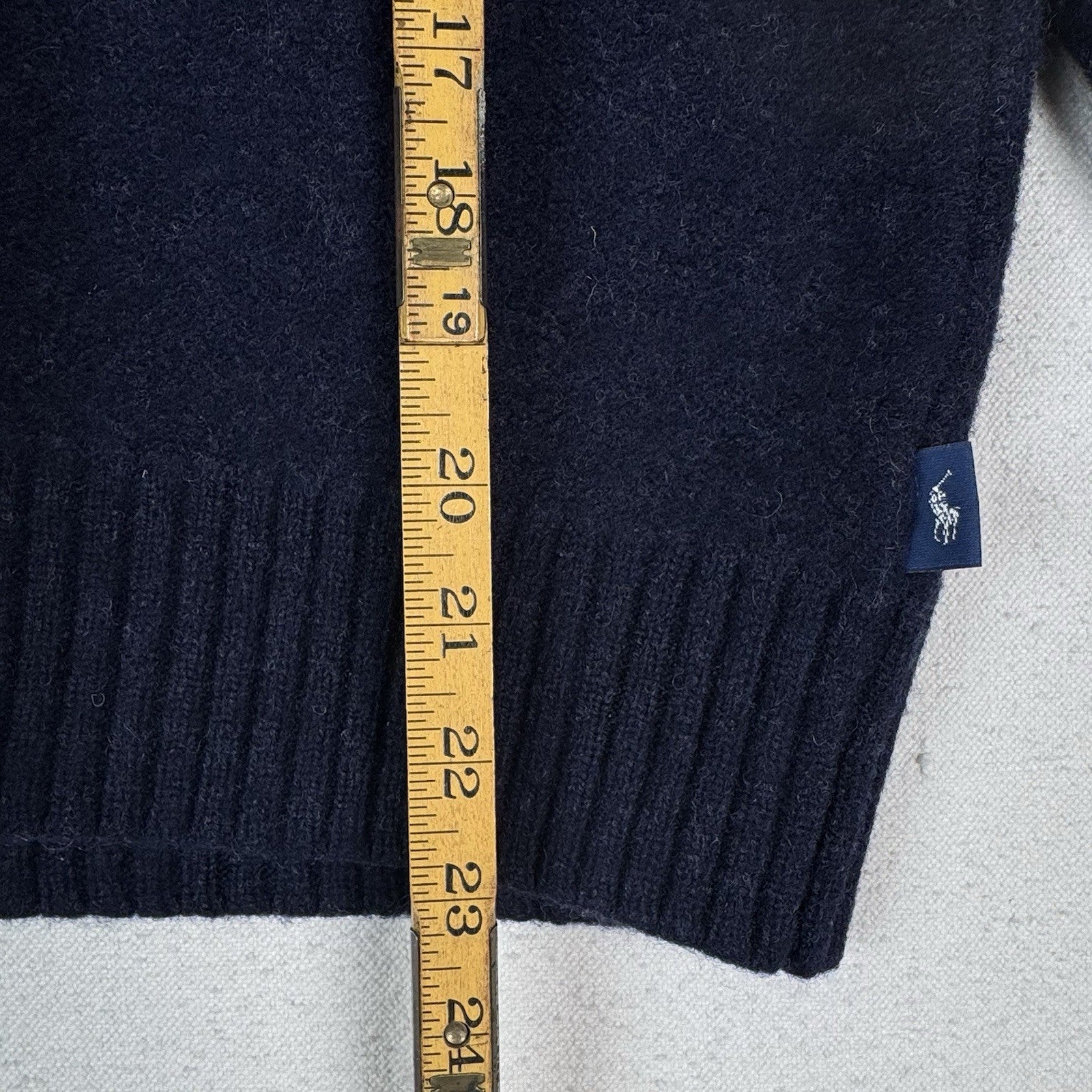 Polo Ralph Lauren 100% Lambswool Youth L Military Blue Sweater P2P:19” Welted*