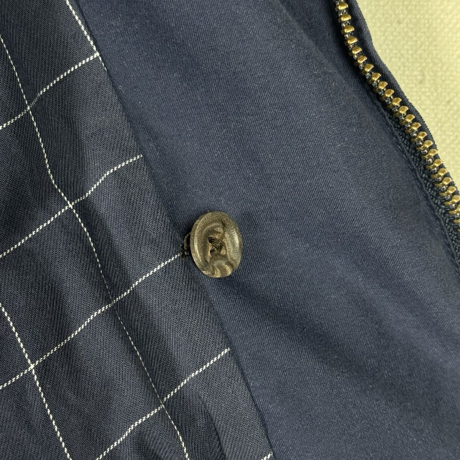 Polo Ralph Lauren Cotton Plaid Lined Harrington Jacket Blue XL Tall