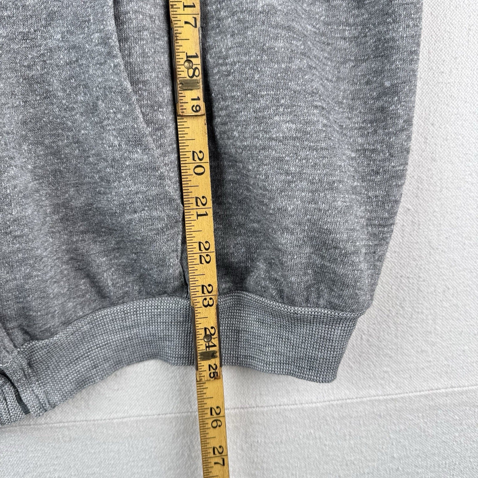 70’s Vintage Heather Gray Mens XL 46-48 Full Zip Hoodie Made In USA *Distressed
