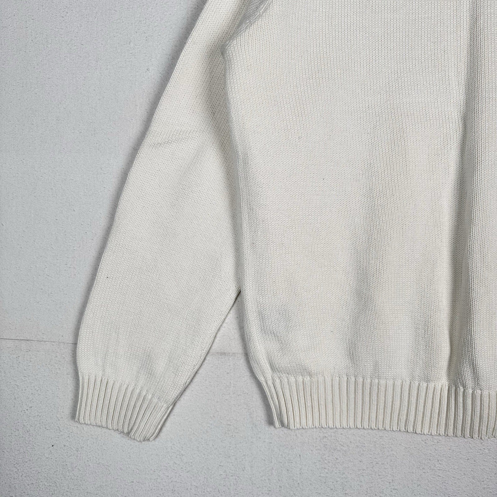 Vintage Tommy Hilfiger Men’s XL Knit Cotton Crewneck Sweater White