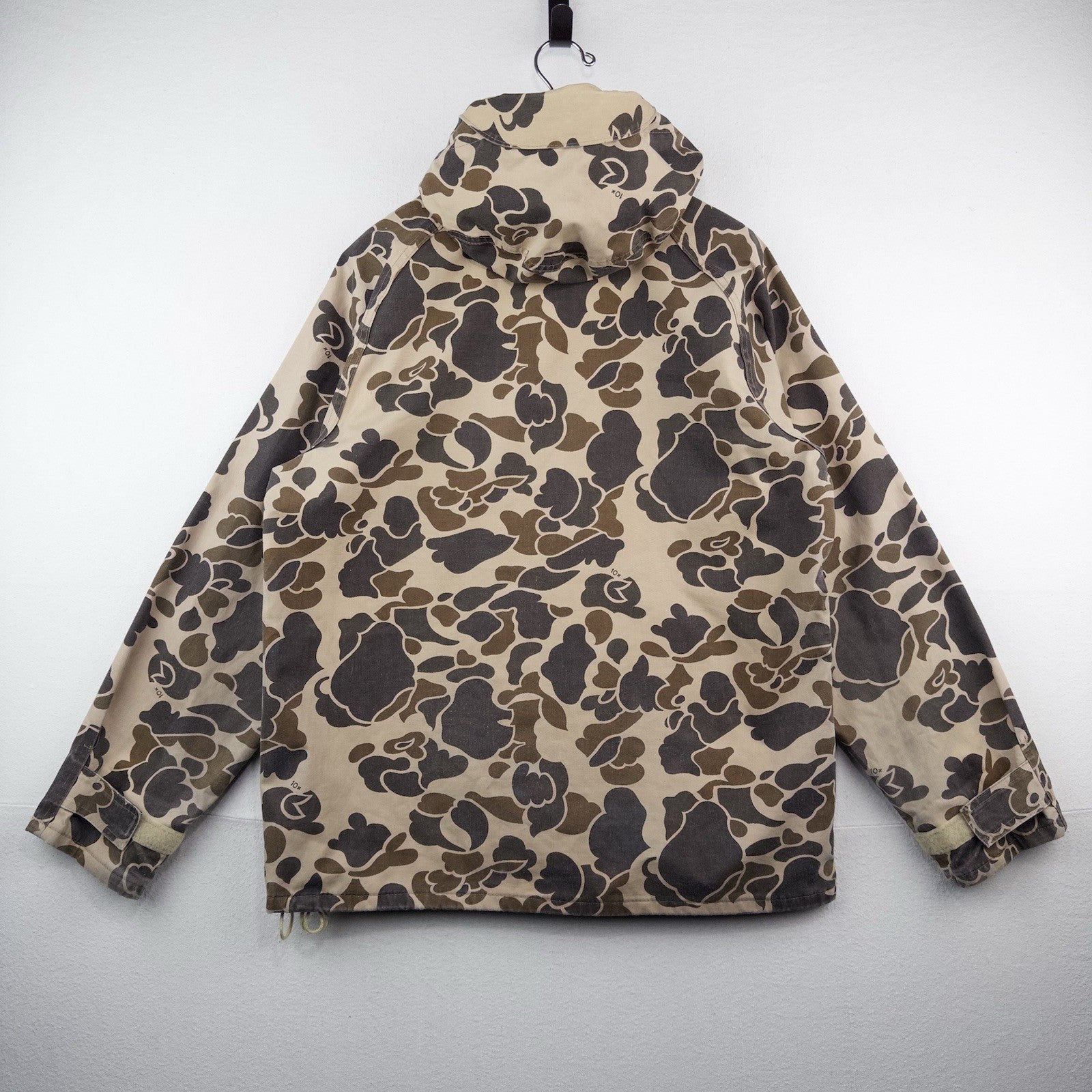 80’s Vtg 10X Goretex Duck Camo Jacket Mens Large Full Zip Hunting With Hood USA