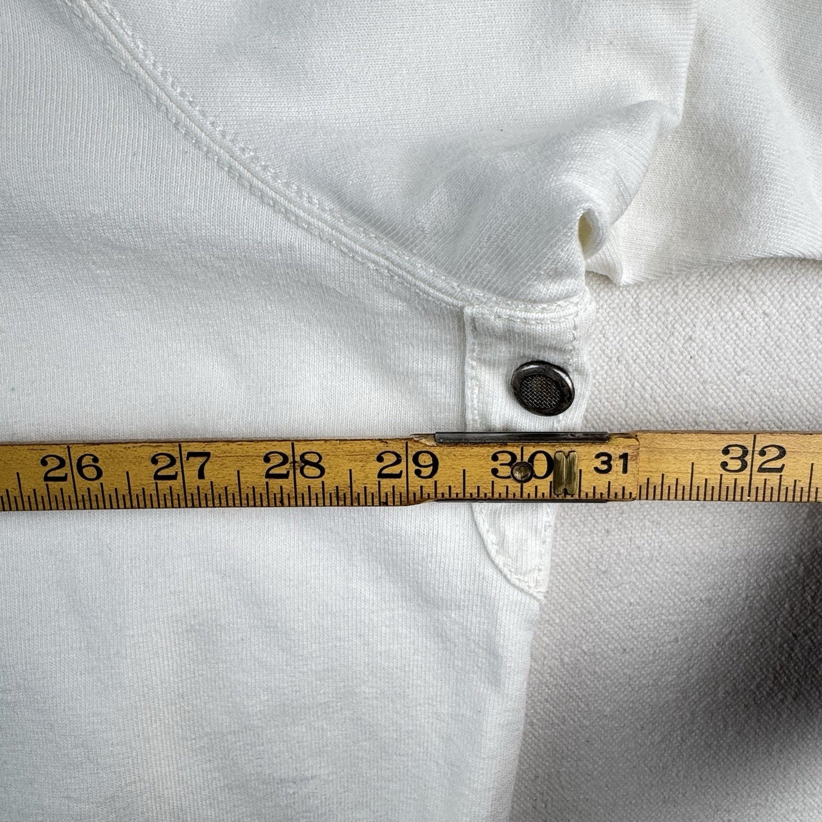 Vtg Polo Ralph Lauren White Rugby Shirt Big Pony 4XB Jockey Club Crest Quilted