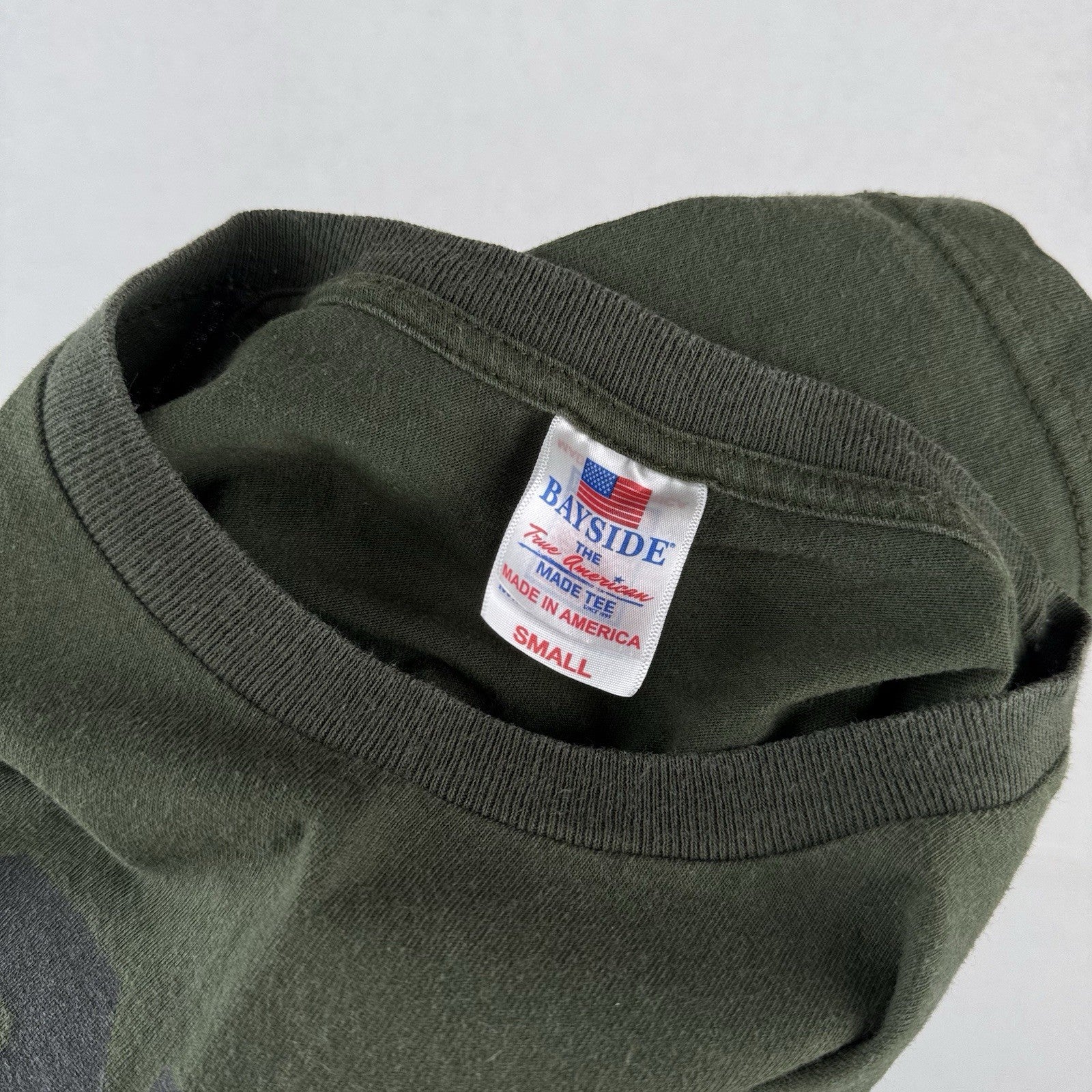 90’s Vtg Bayside True American T-Shirt Men’s S Green USMC Military Marine