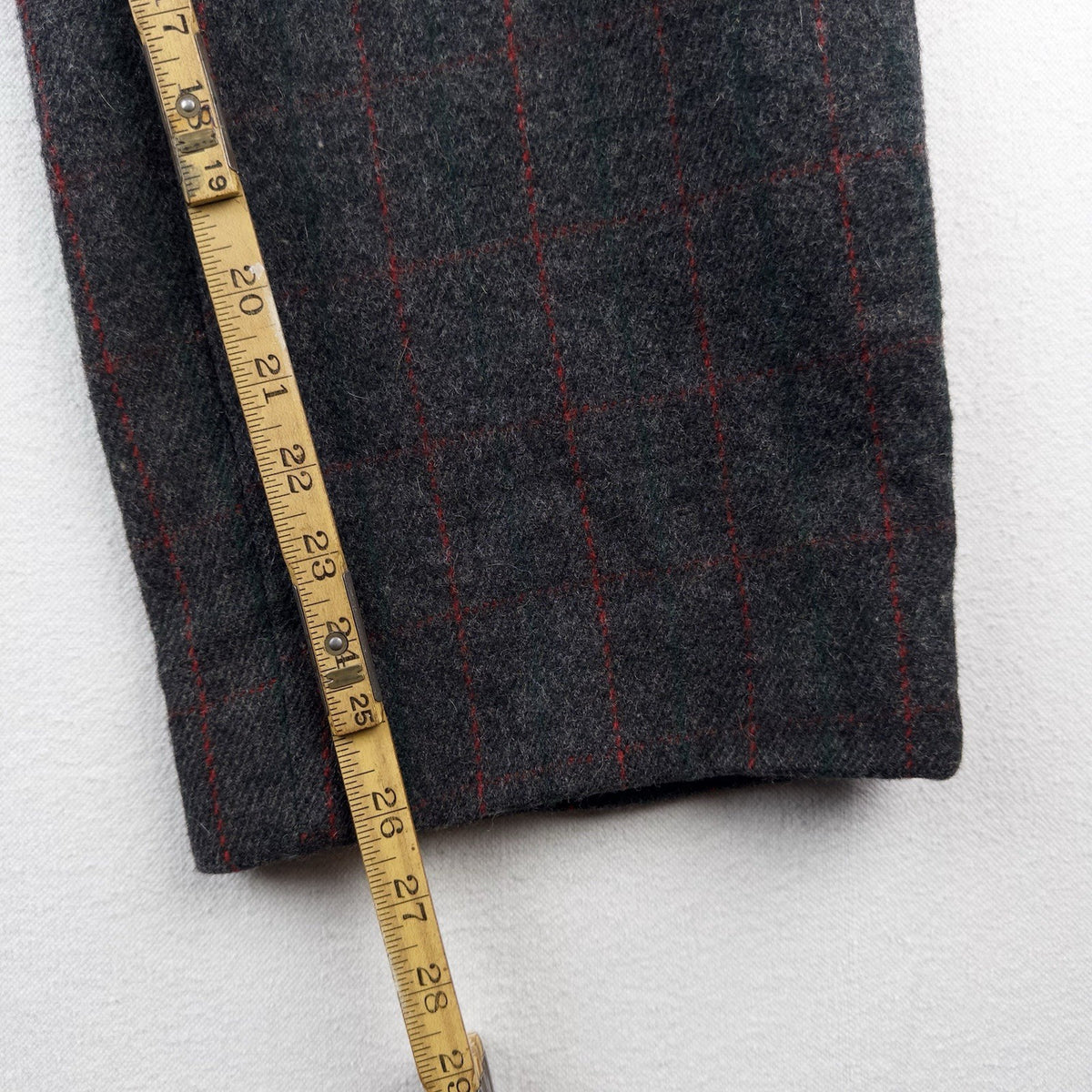 60’s Vtg Woolrich Hunting Malone Pants 34x26 Wool Windowpane Stripe Talon USA