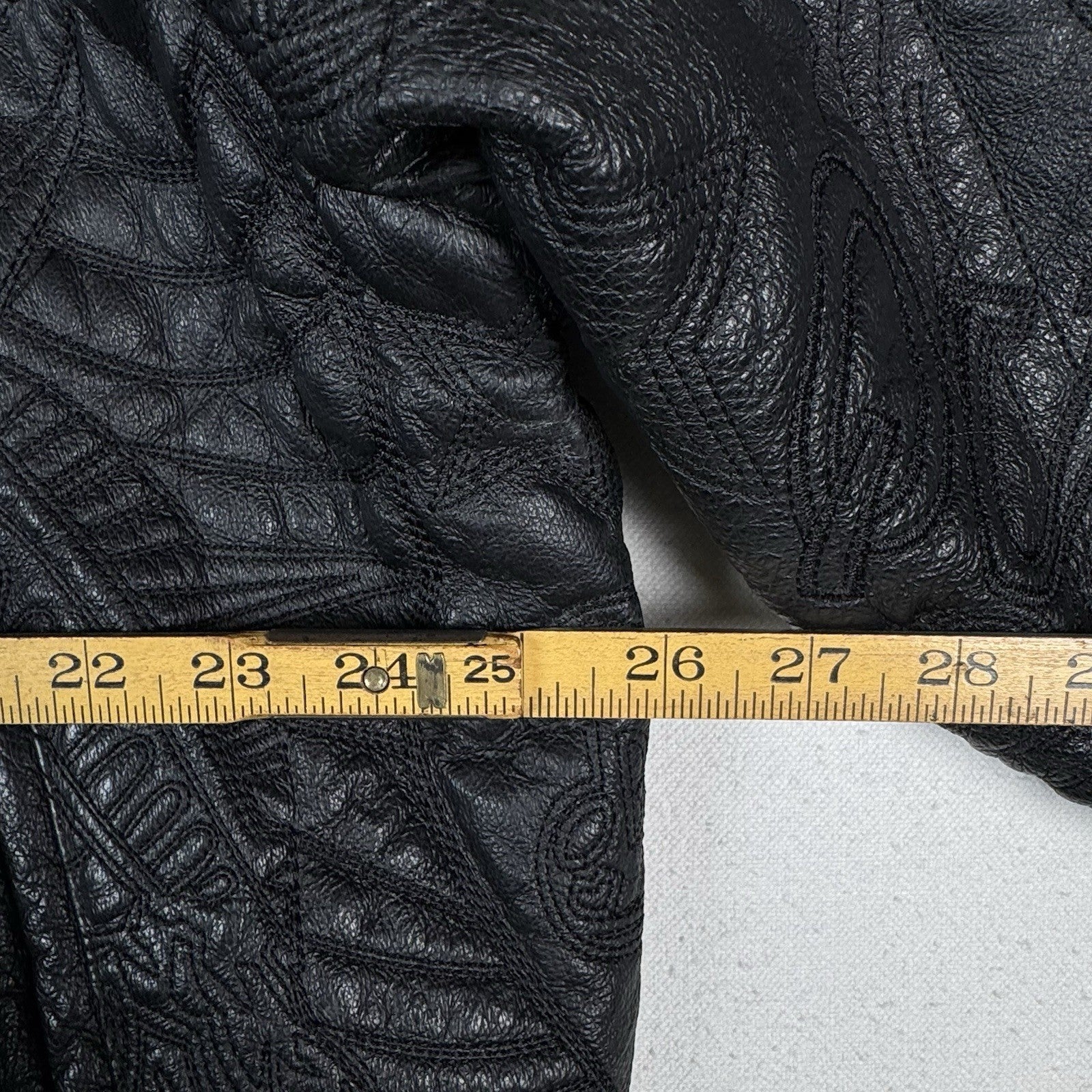 Vtg East Side Outerwear NYC Embroidered Leather Bomber Jacket Men’s  XL -Read*