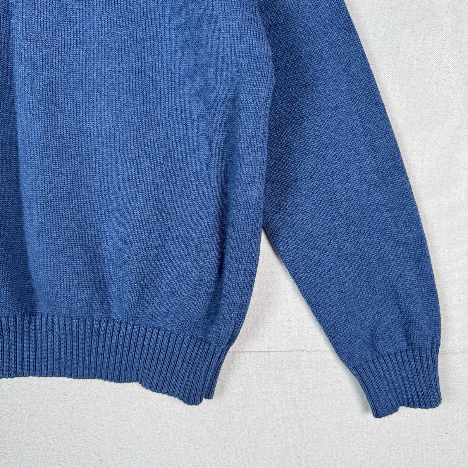 Vintage Polo Ralph Lauren Blue 1/4 Zip Pullover Sweater Men's XL Cotton