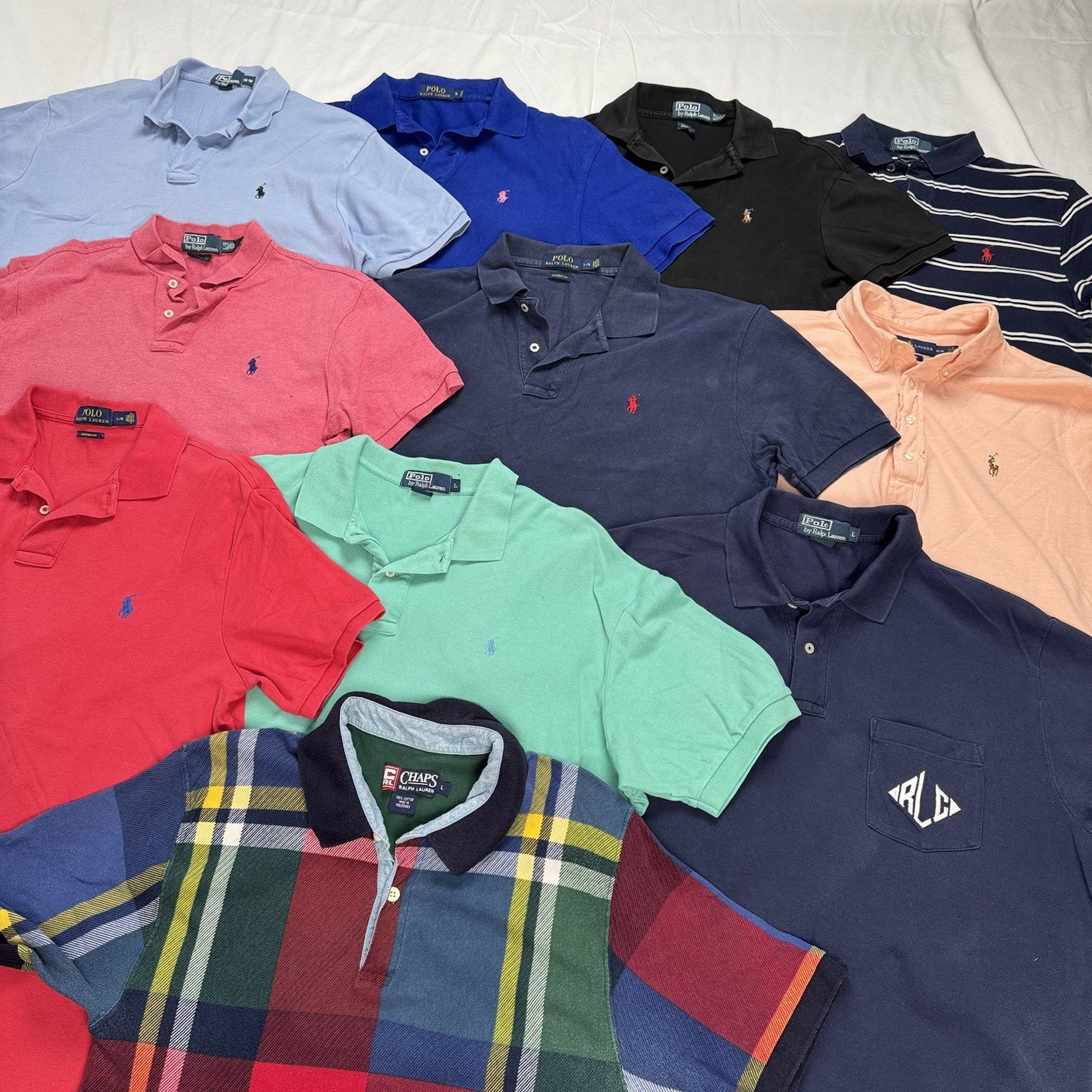 Lot of 11 Polo Ralph Lauren Short Sleeve Shirts Wholesale Box S,M,L