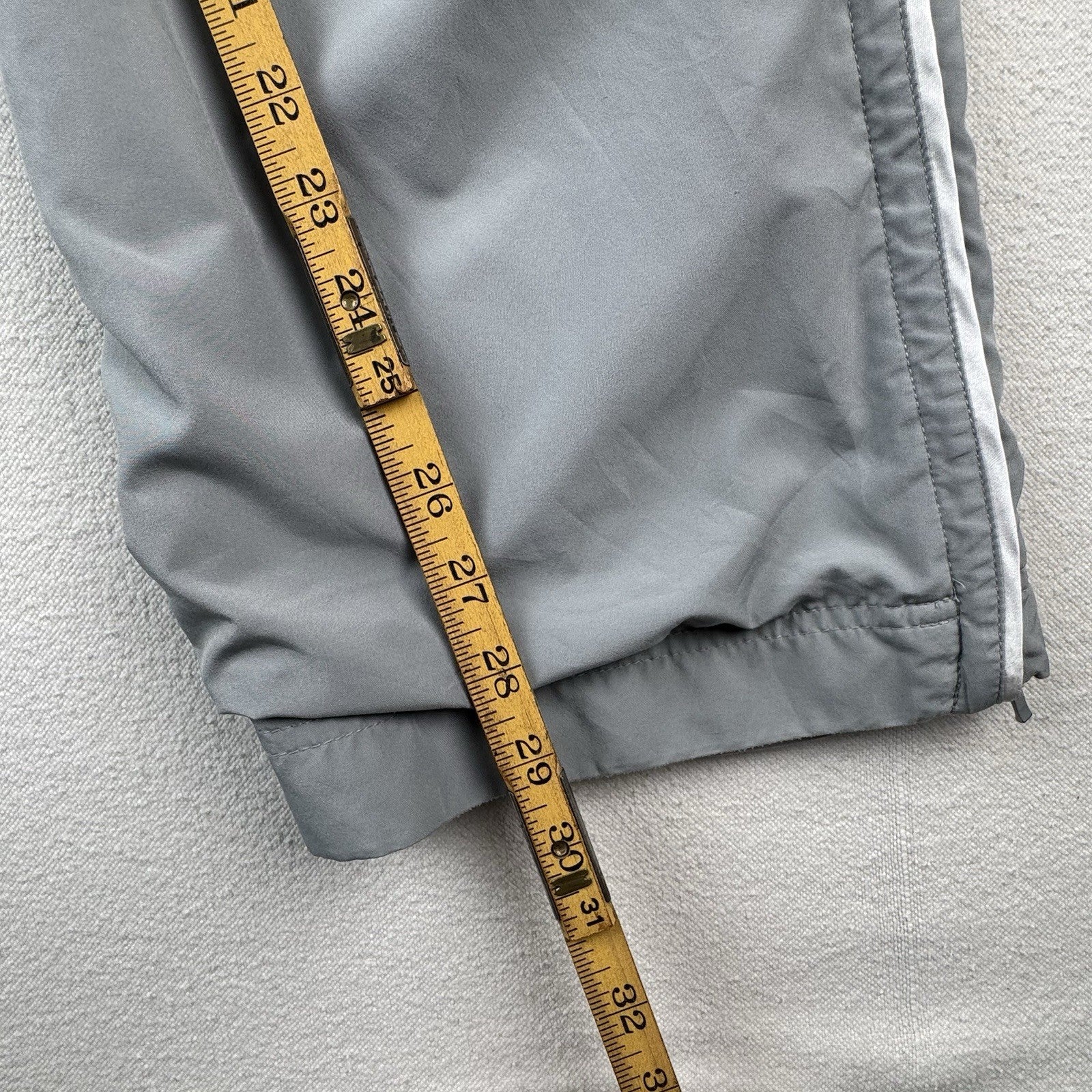 Vintage Nike Dri Fit Track Pants Mens M Gray Polyester Mesh Lined Ankle Zip