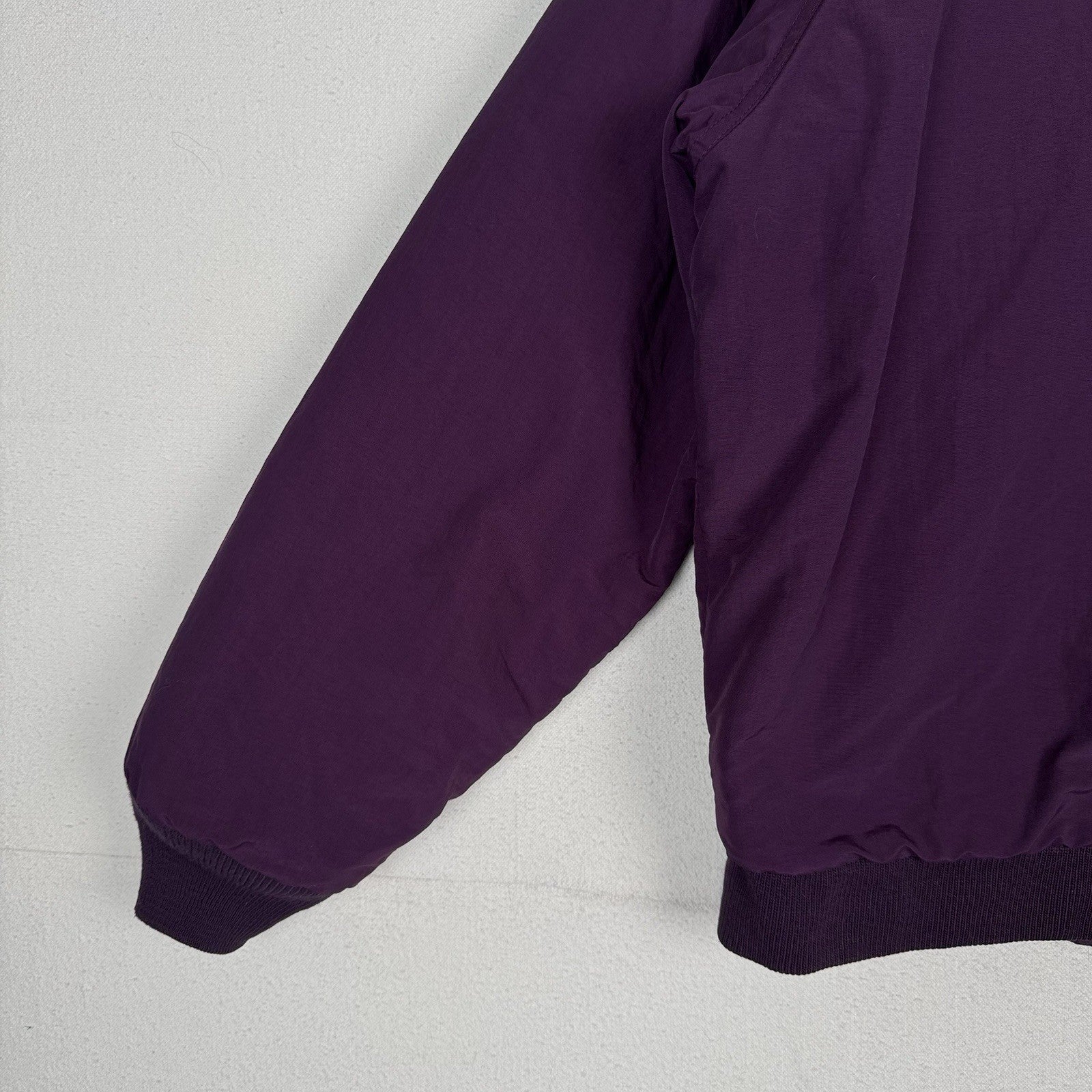 Vintage Lands End Squall Bomber Jacket Men’s M Purple Fleece Lined Made In USA