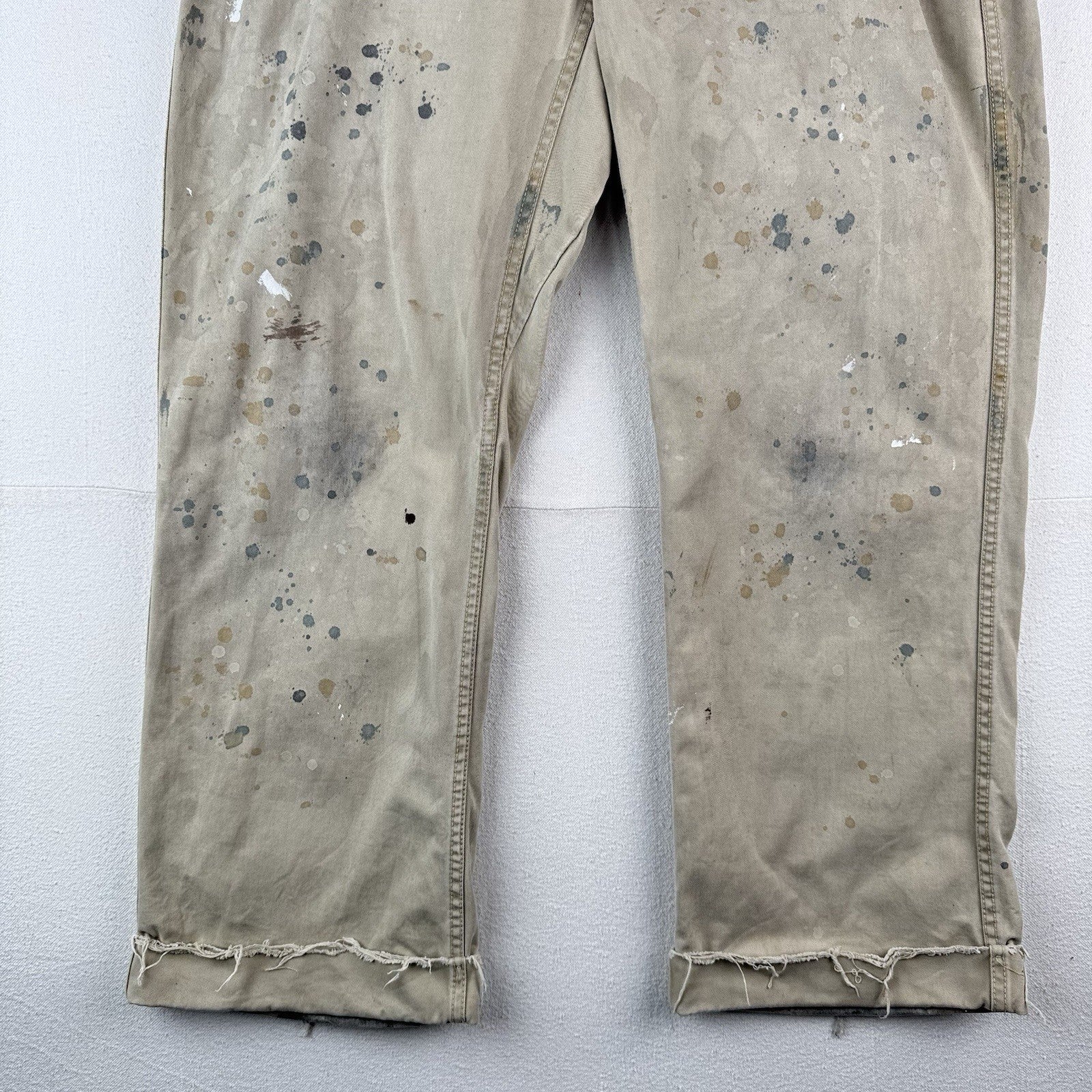 Polo Ralph Lauren Pollack Paint Splatter Distressed Buckle Back Chino Pant 36x30