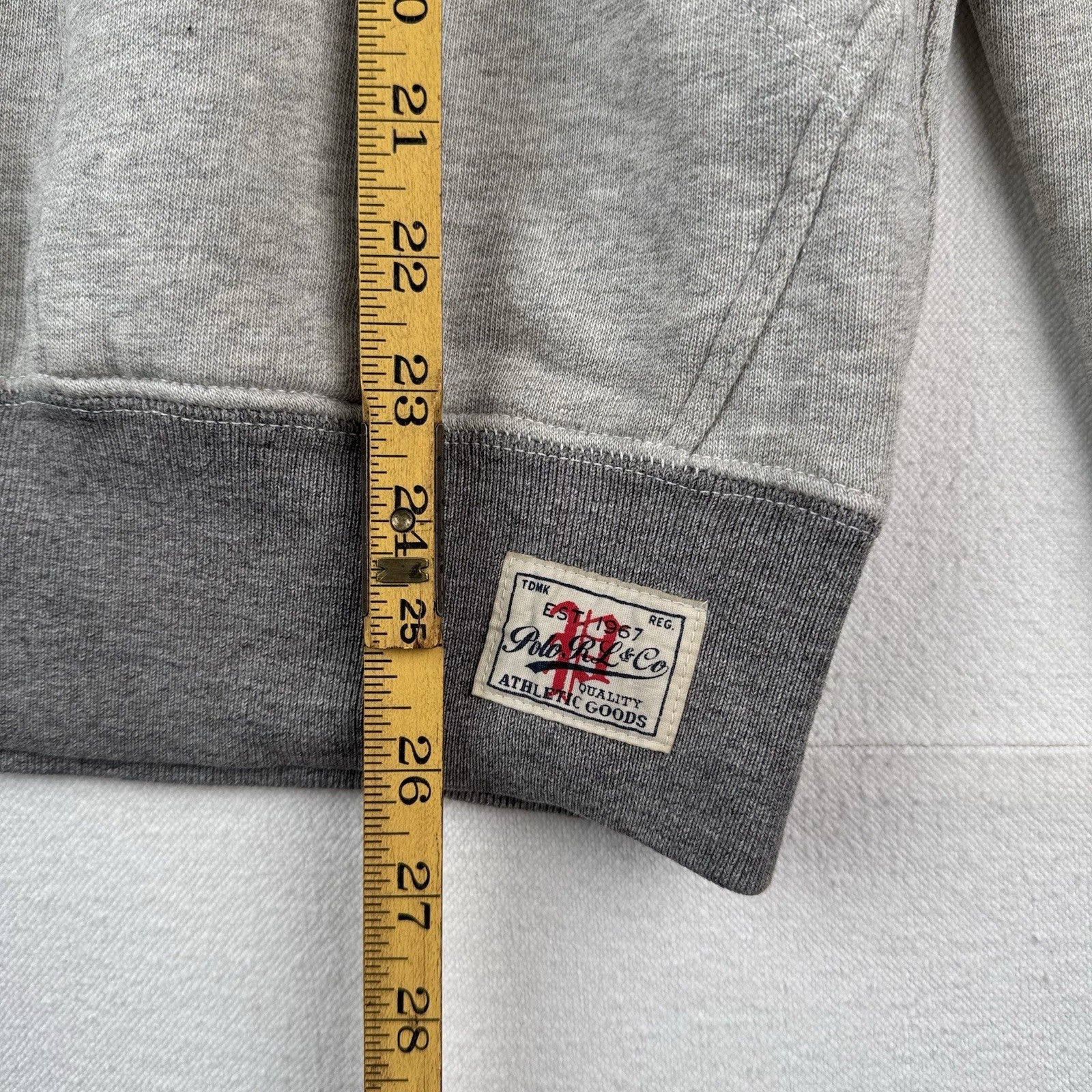 Polo Ralph Lauren USA 67 Hoodie Men’s Small Gray Split Pocket