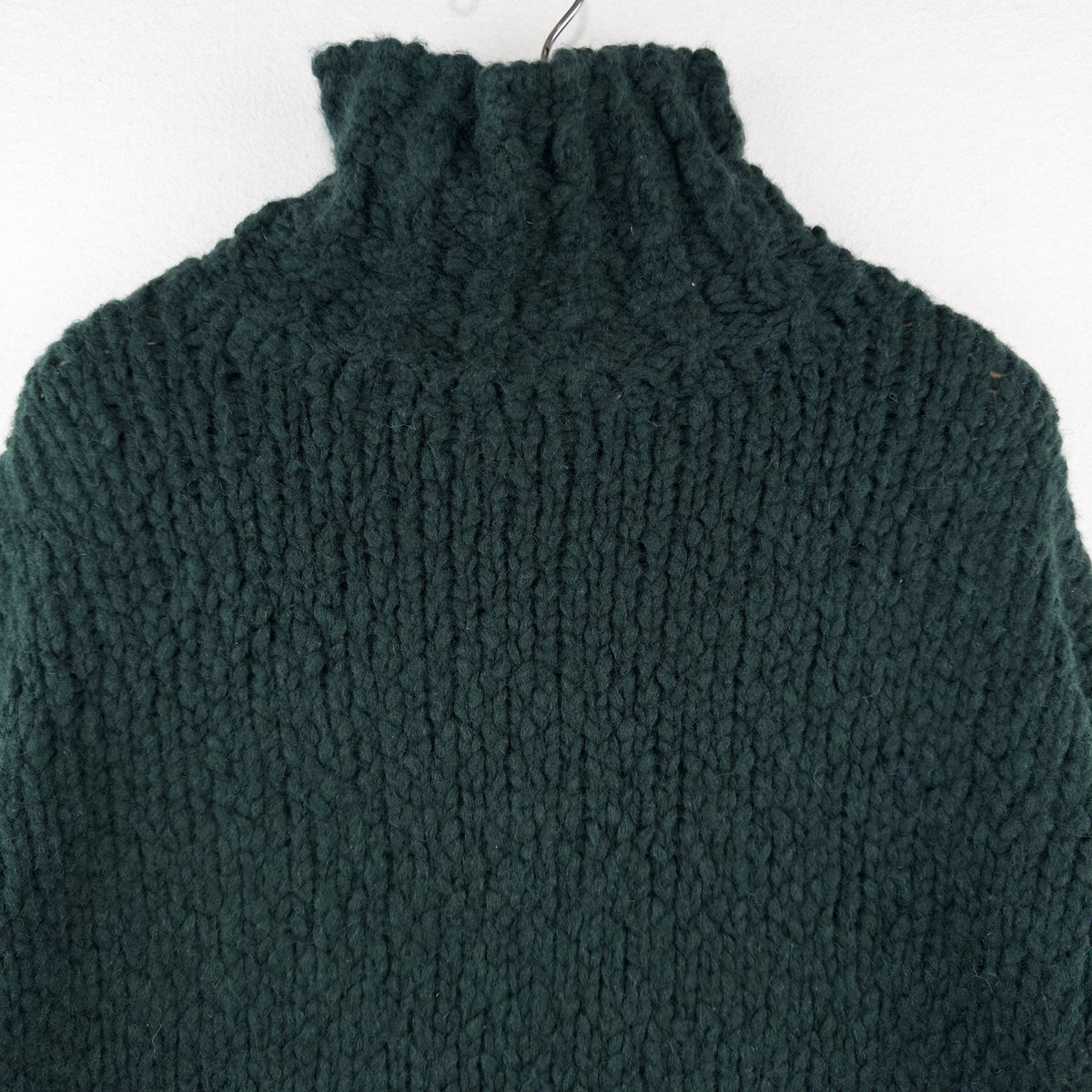 J. Crew Women's L-XL Wool/Alpaca Forest Green Oversized Turtleneck Sweater