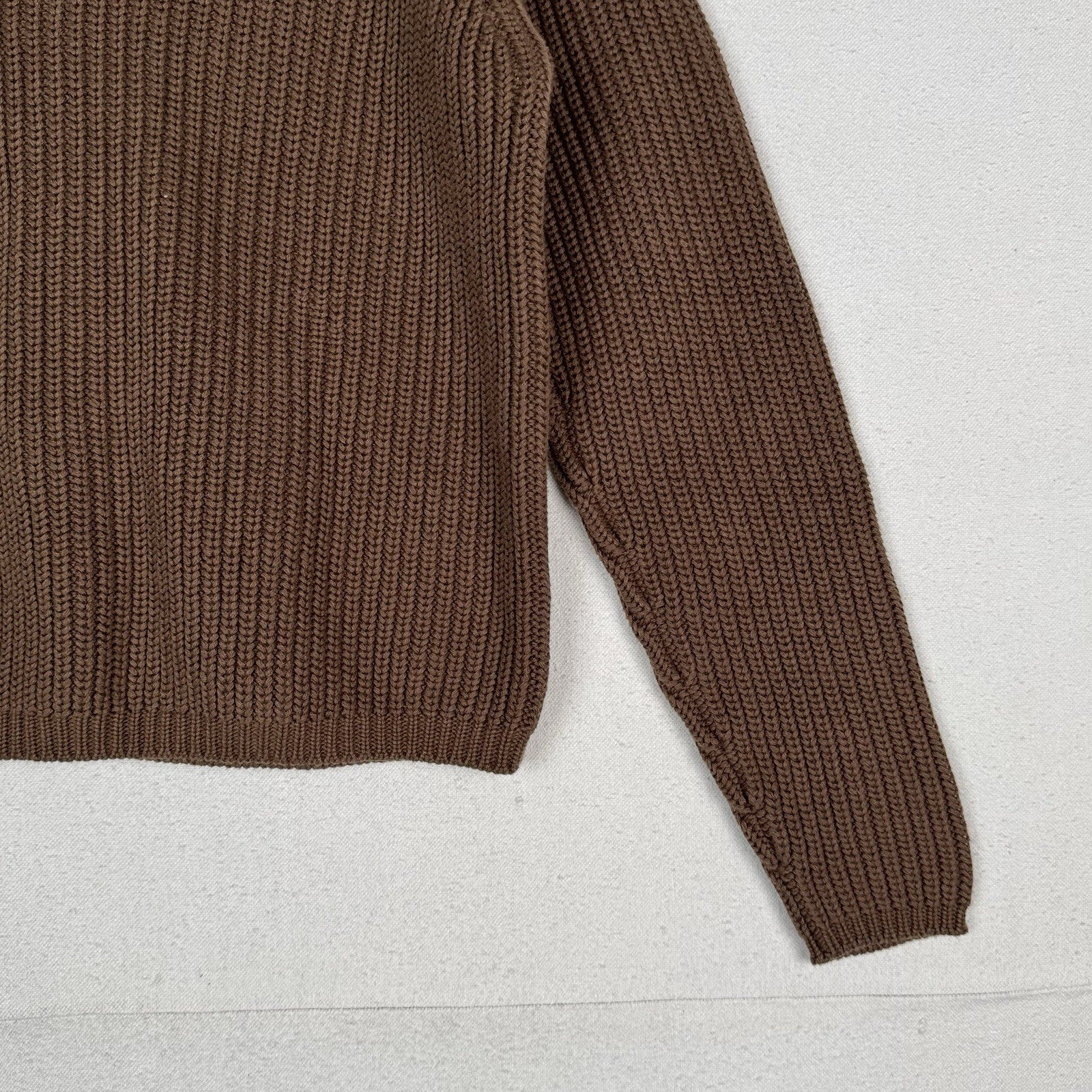 NWT Eddie Bauer Women’s Medium Cable Knit Cardigan Sweater Cotton Coffee Brown