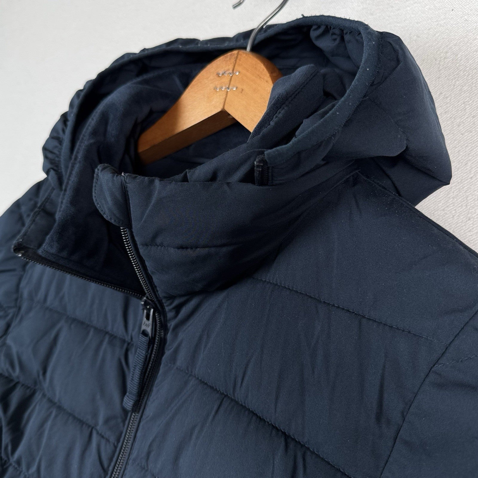 Abercrombie & Fitch Packable Puffer Jacket Women’s Medium Blue Removable Hood